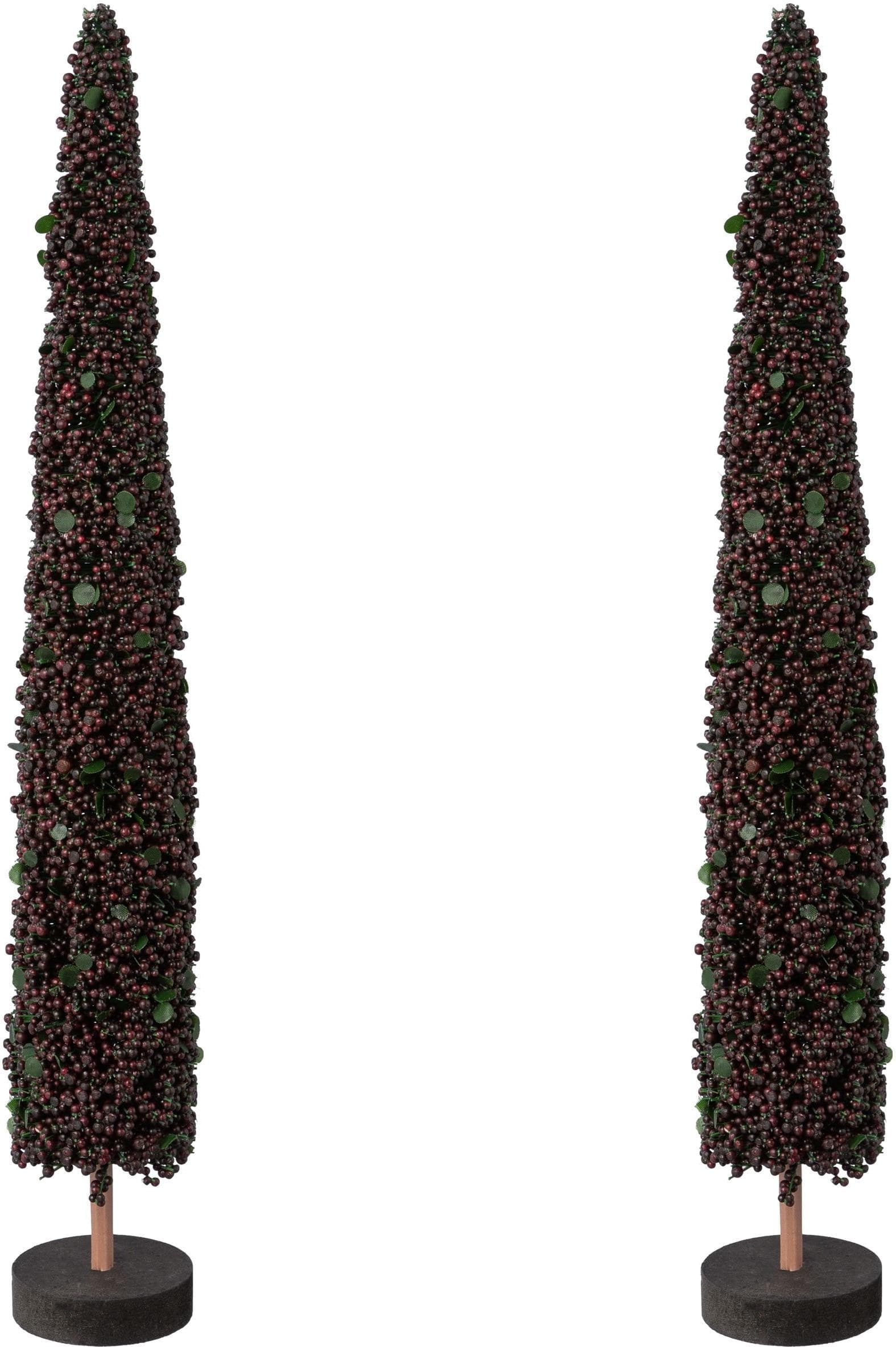 Dekobaum CREATIV DECO Dunkelblau Weihnachtsdeko mit Holzbase