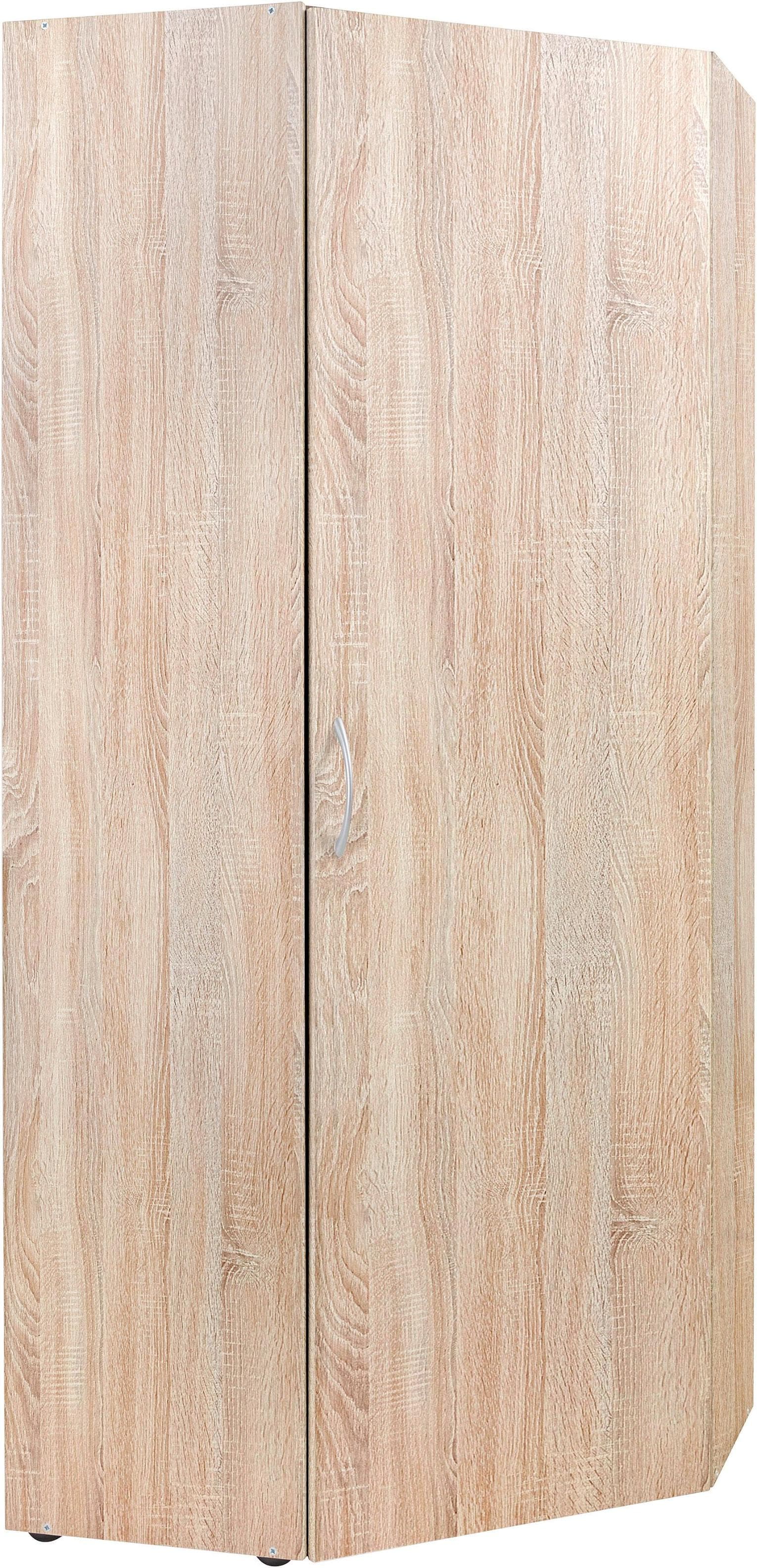 Eckkleiderschrank Eiche - Mehrzweckaufbewahrung mit Tür & 5 Böden