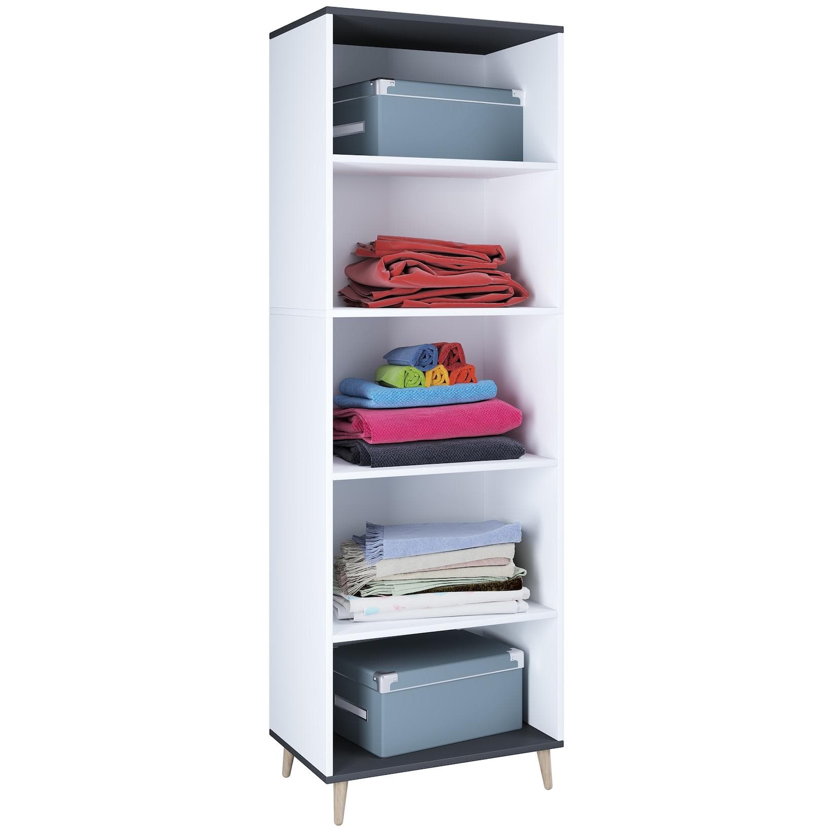 VCM Holz Regal 5 Fächer Mehrzweckschrank Landos