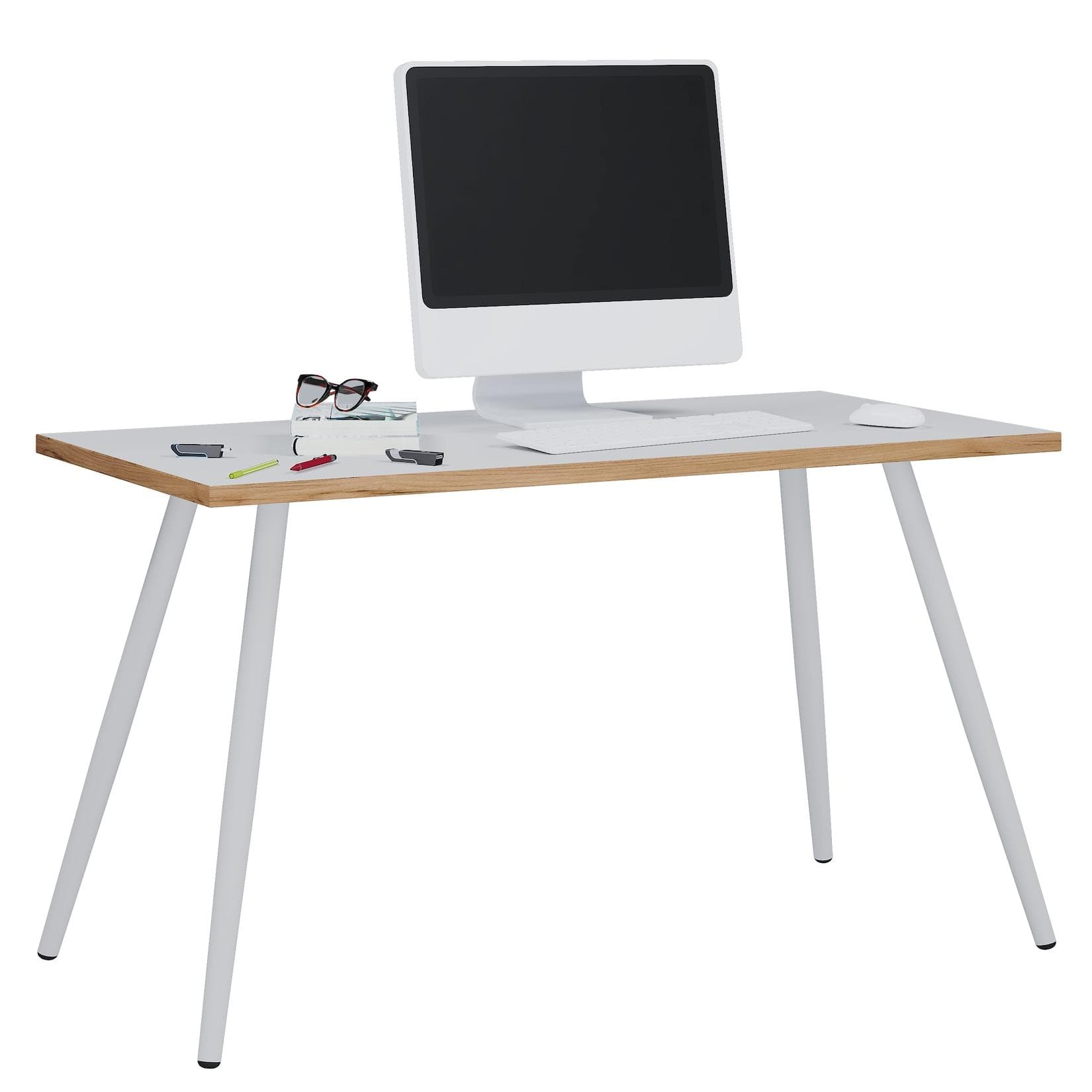 VCM Schreibtisch Salia Skandinavischer Retro Look Computertisch Bürotisch