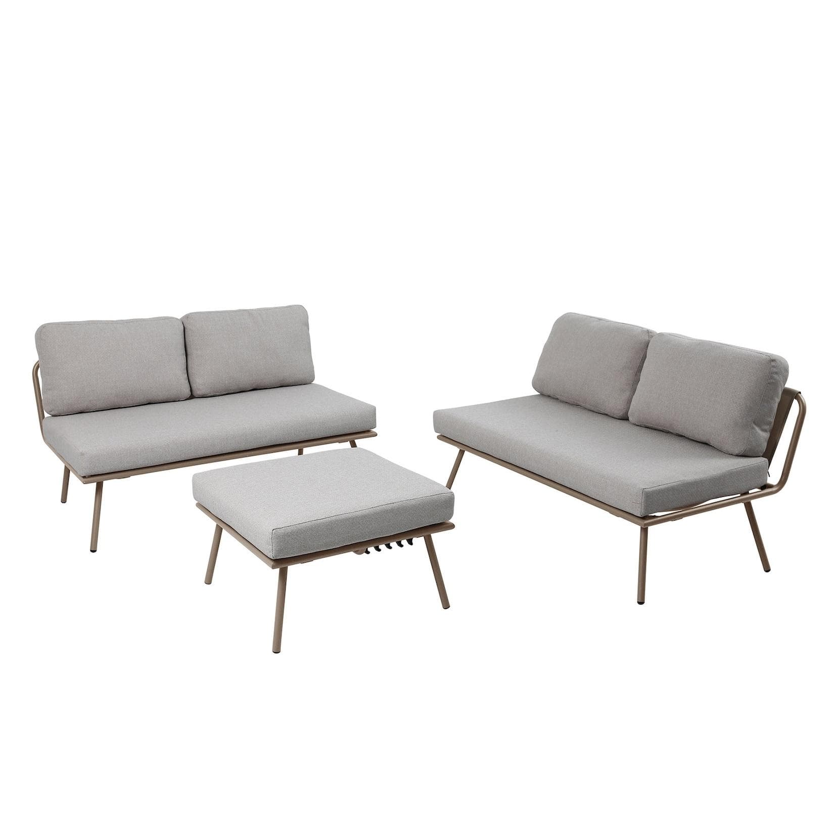 riess-ambiente Gartenlounge-Set 3-tlg. Greige Outdoor-Sitzgruppe