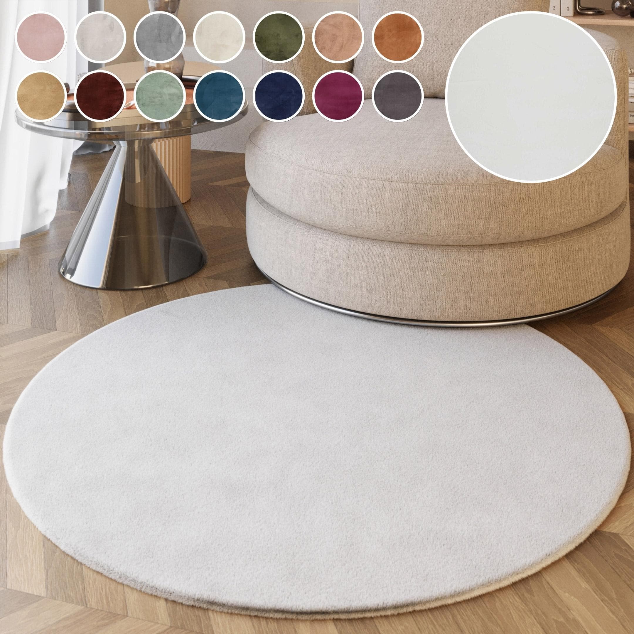 ESPRIT Hochflor-Teppich Alice Weiß Rund 100cm