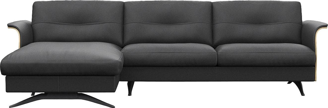 Ecksofa Flexlux Glow Schwarz Federkern Polsterung