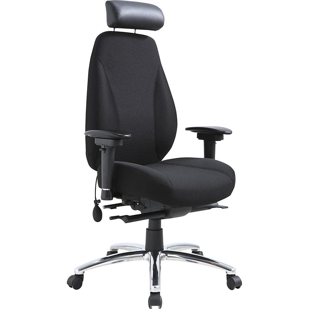 Kaiserkraft Bürostuhl Orion mit 4D-Armlehnen, Synchronmechanik und Kopfstütze