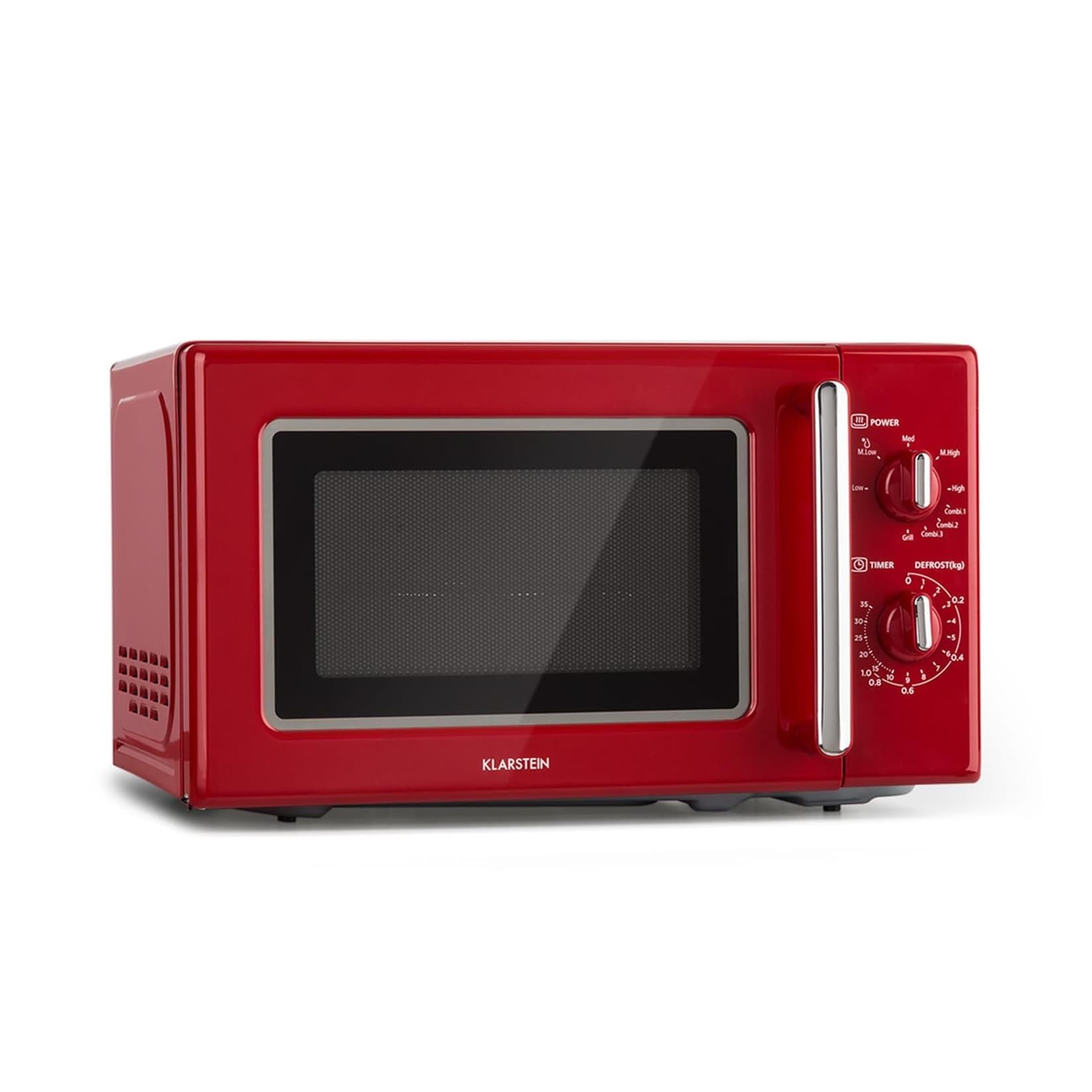 Klarstein Caroline Mikrowellen-Grill 20 Ltr 700 W / 1000 W Retro Rot