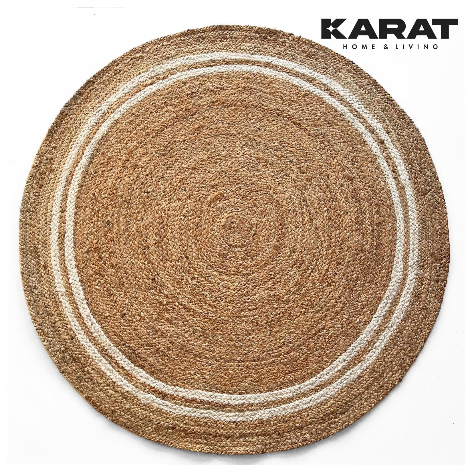 Karat homeliving Jute-Teppich Mumbai Rund Handgewebt Beige