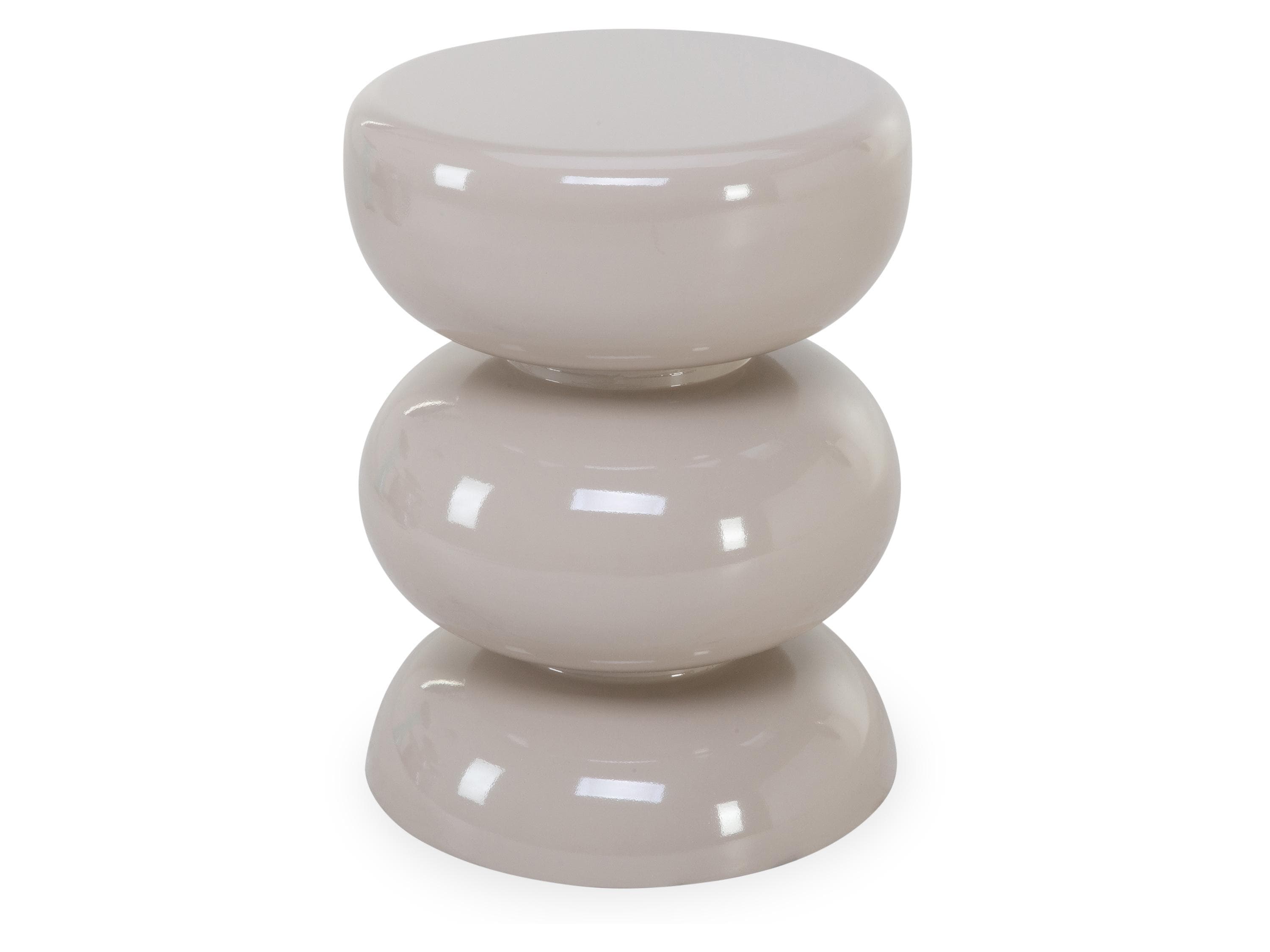 Cremefarbener Beistelltisch aus Eisen - French Velvet Serie