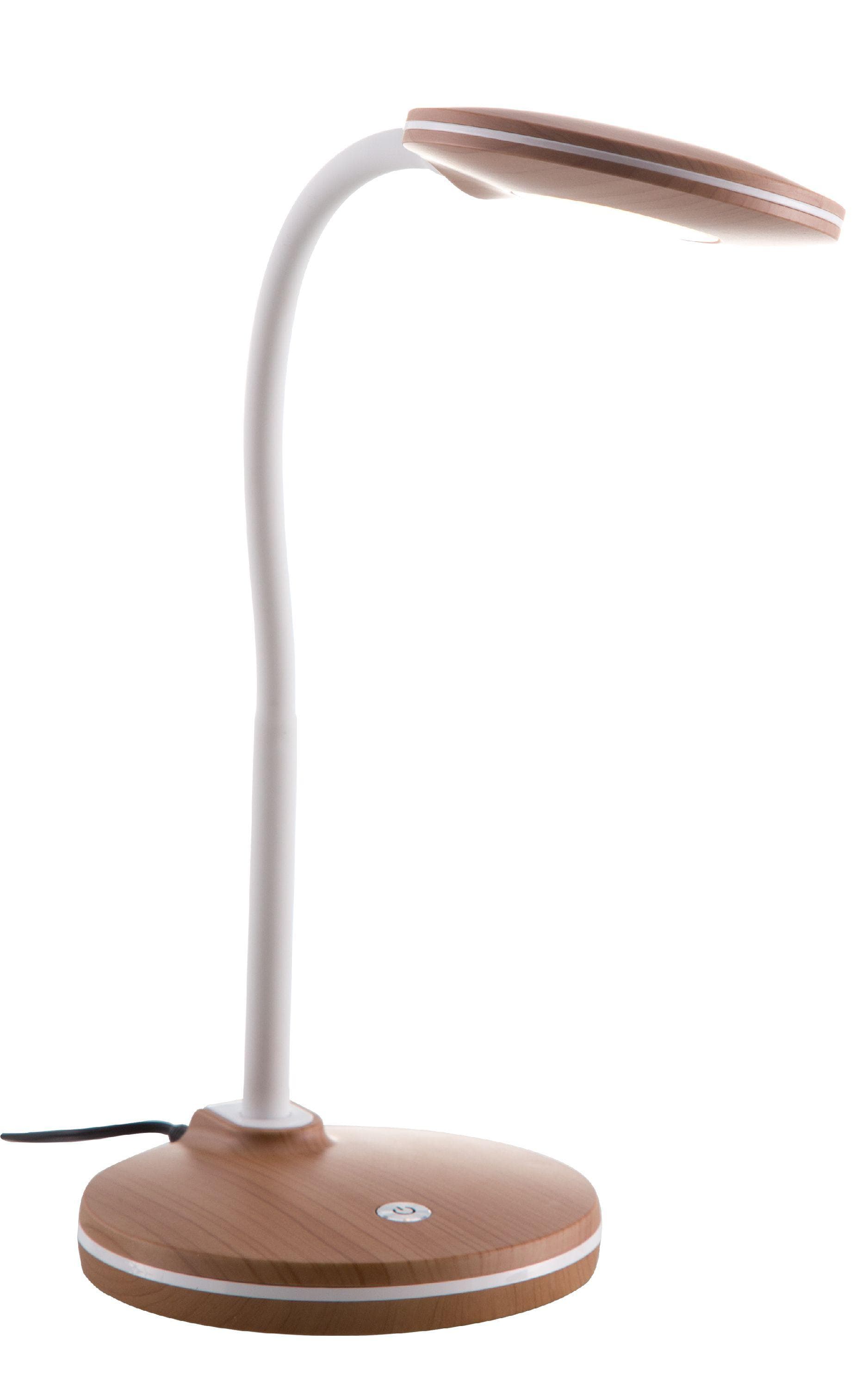 NOWA LED Schreibtischlampe mit Holz-Design und Touch-Dimmer