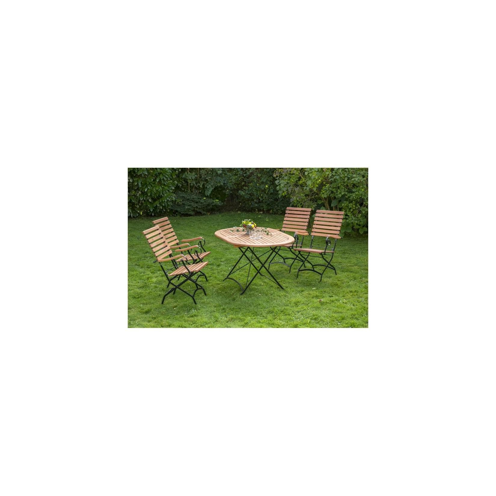 Merxx 5tlg. Schlossgarten Set Oval mit Klapptisch