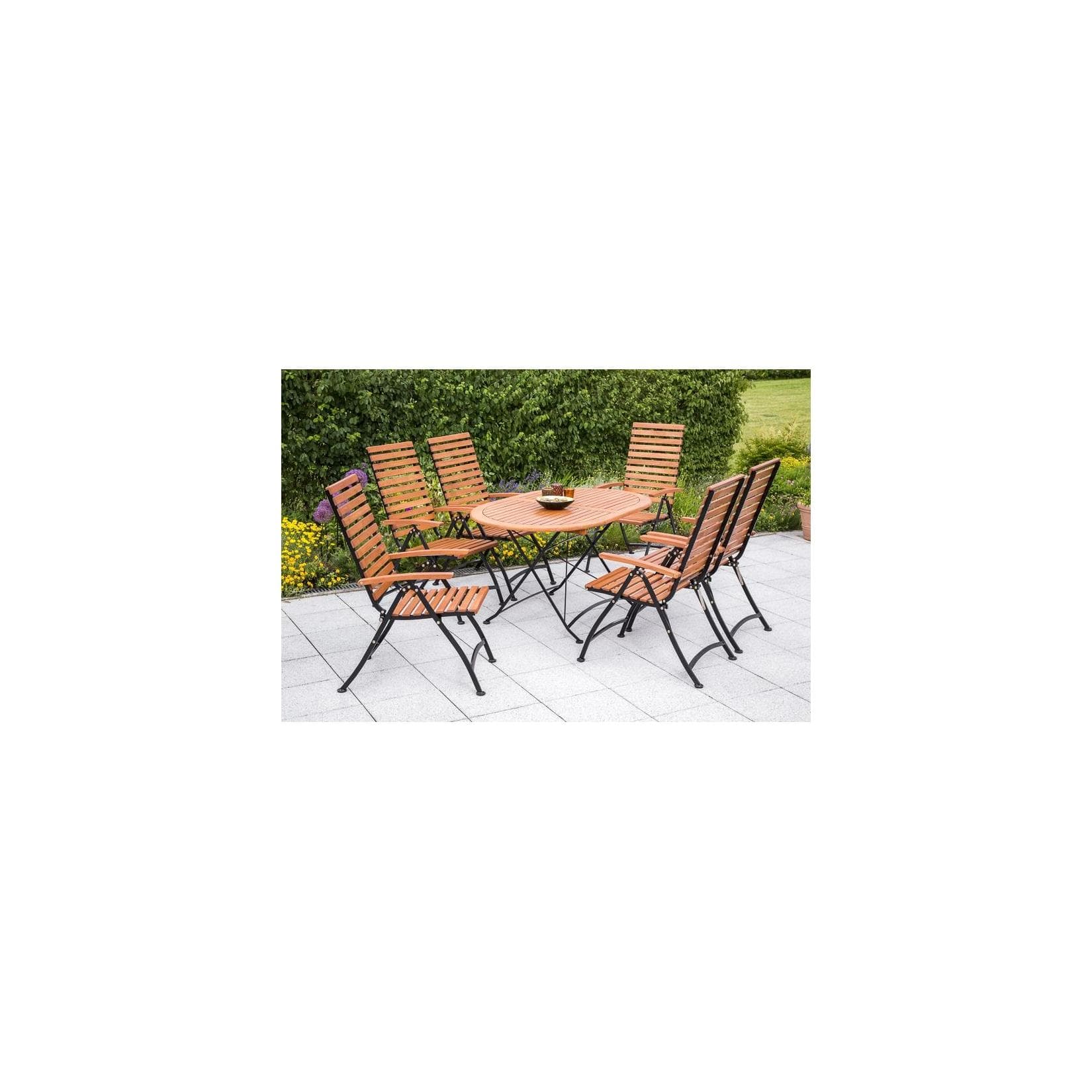 Merxx Garten-Essgruppe Schlossgarten 7-tlg. Braun Eukalyptus