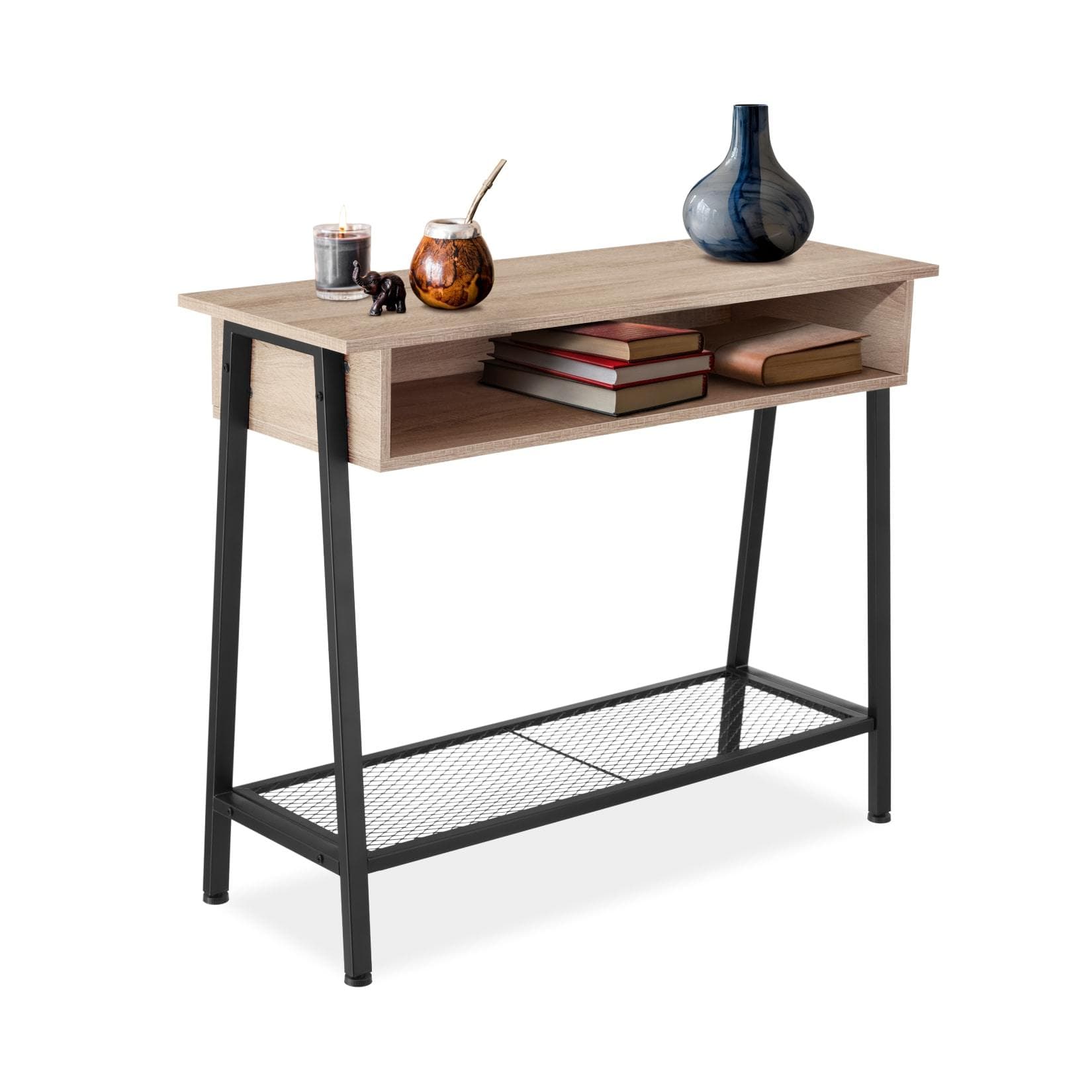 tectake Konsolentisch Industrial Style Metall Schwarz