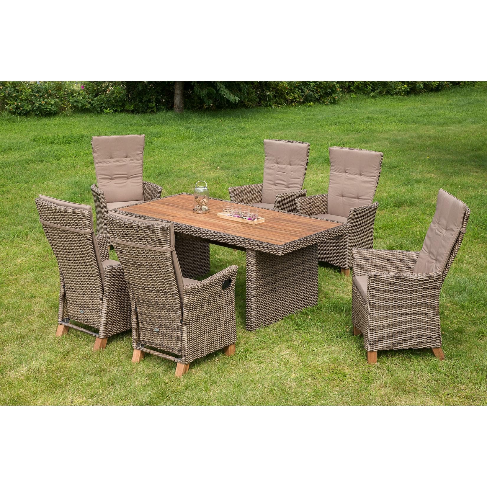 Merxx Toskana Gartenmöbelset 13tlg. mit Tisch und Kissen