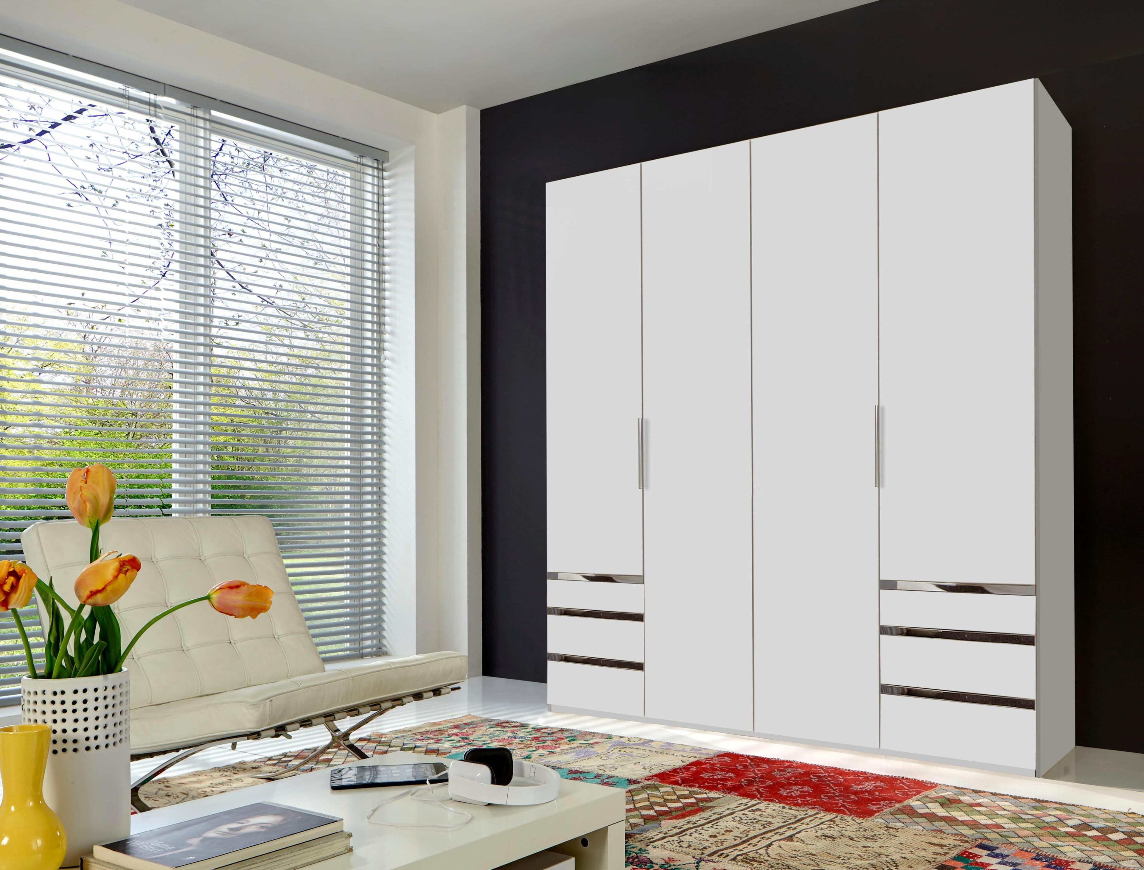 WIMEX Level Kleiderschrank Weiß mit 4 Türen und 6 Schubladen