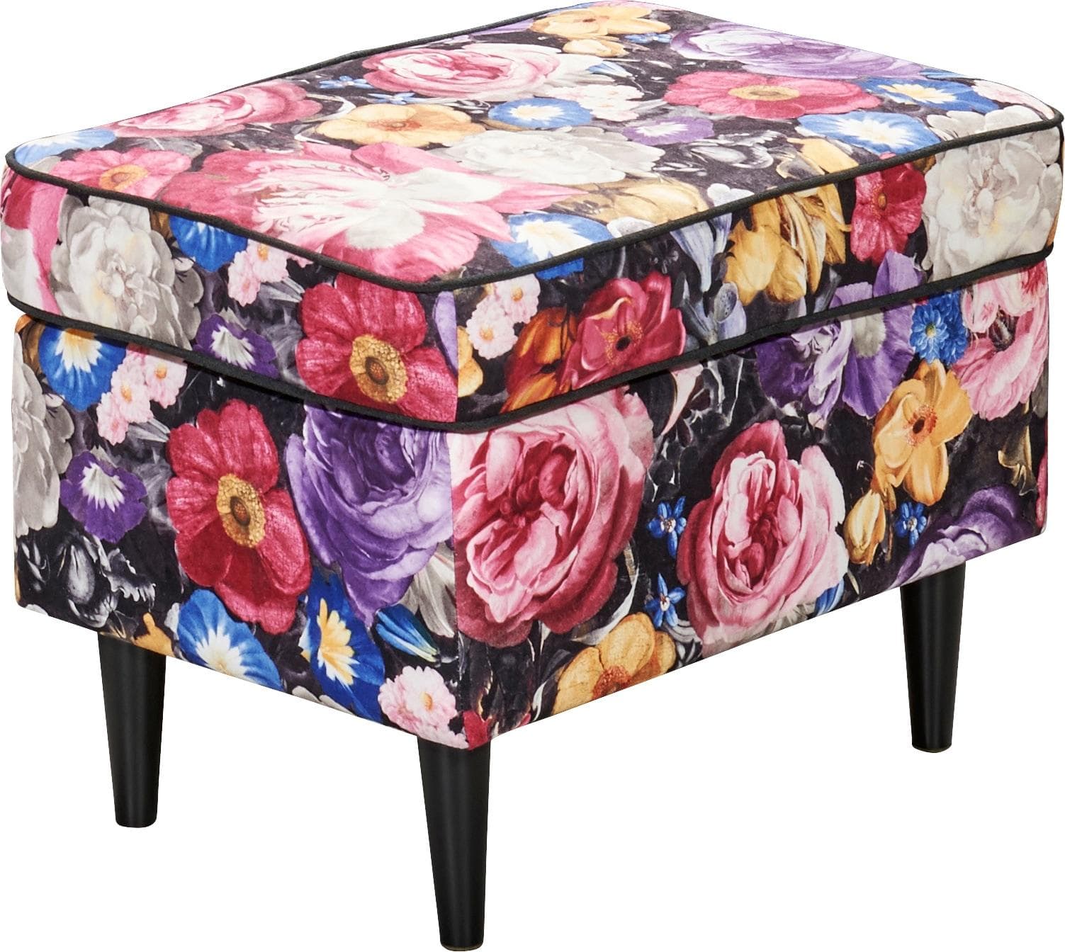 ED EXCITING DESIGN Hocker Laurel Bunt Polyester Massivholz