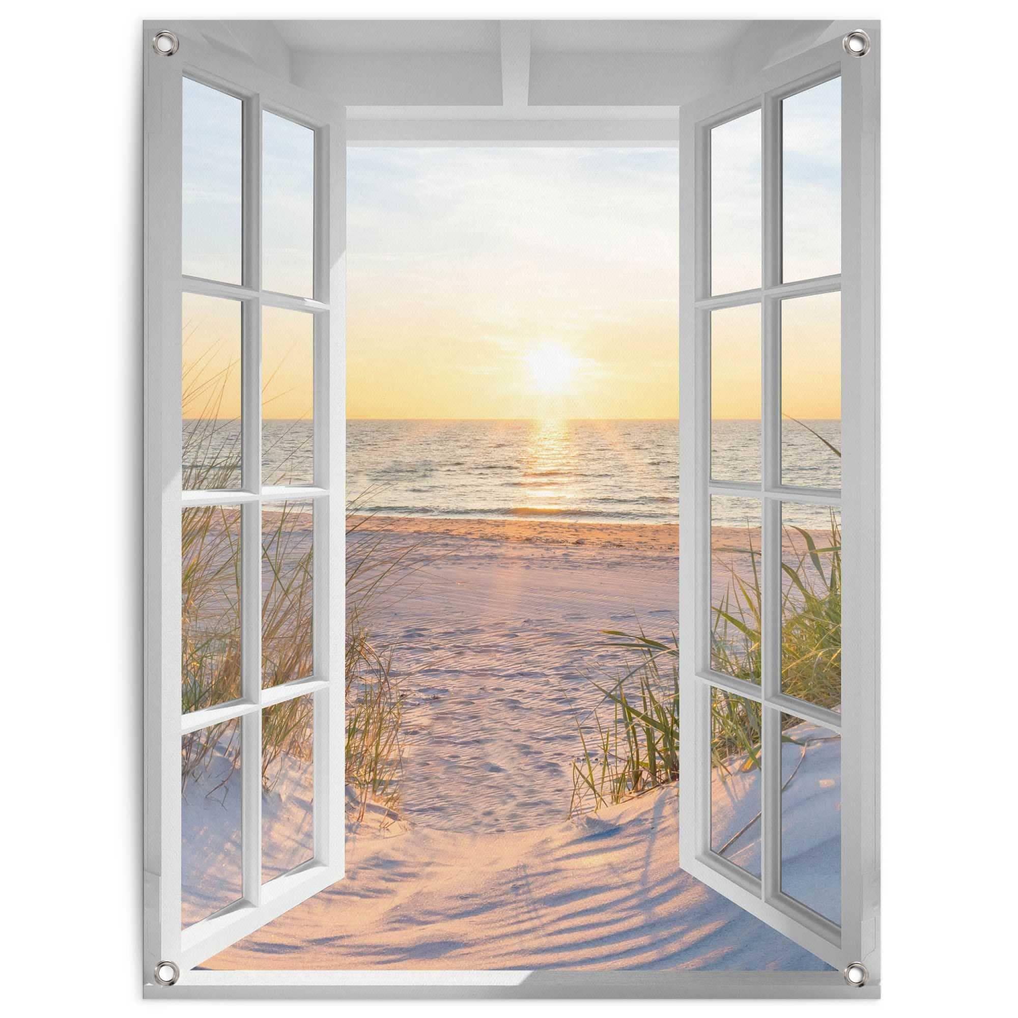 REINDERS Poster Sonnenuntergang Beige Leinwand Outdoor