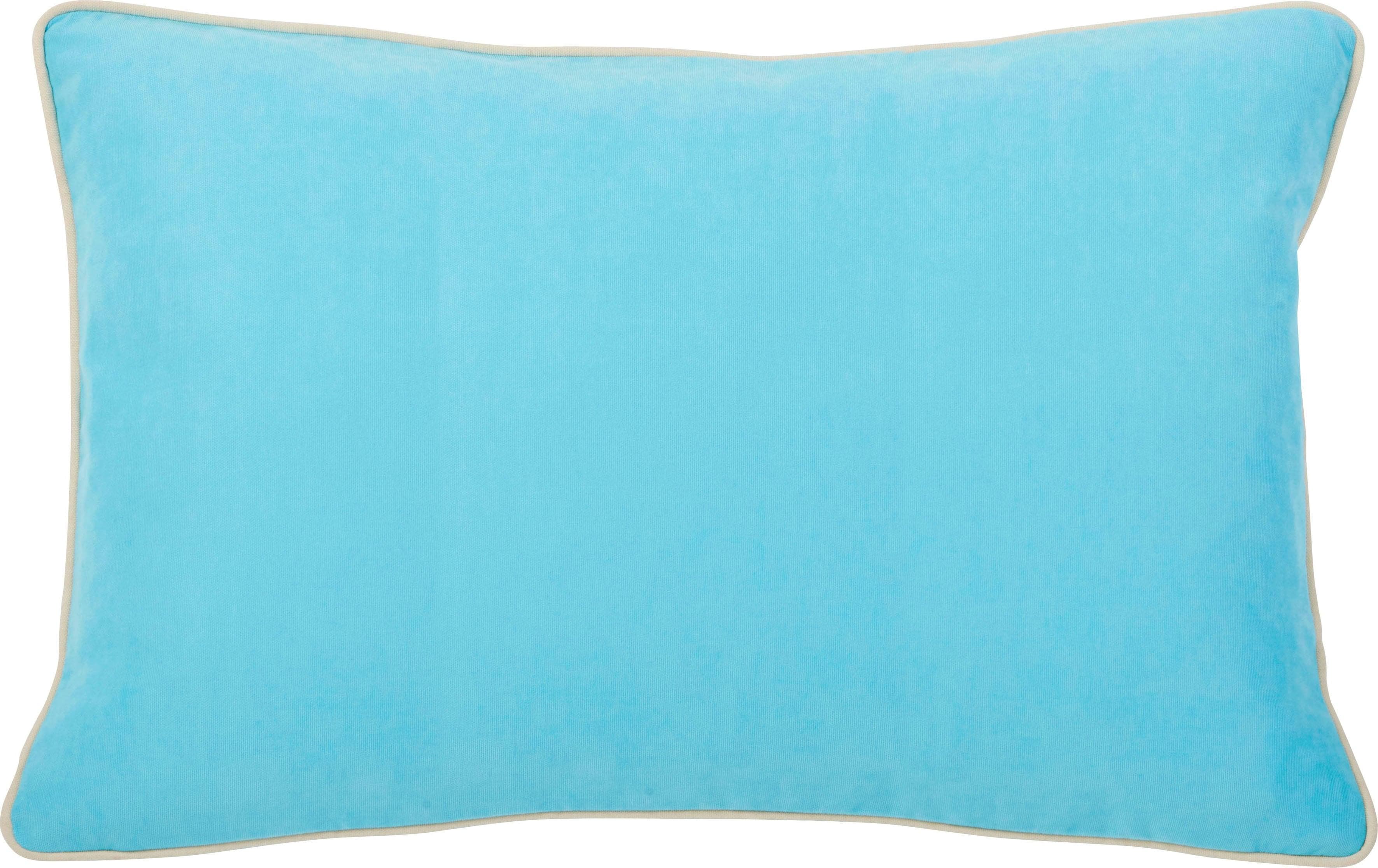 DONE. Dekokissen Joy Azurblau 40x60cm Polyester Kissenhülle