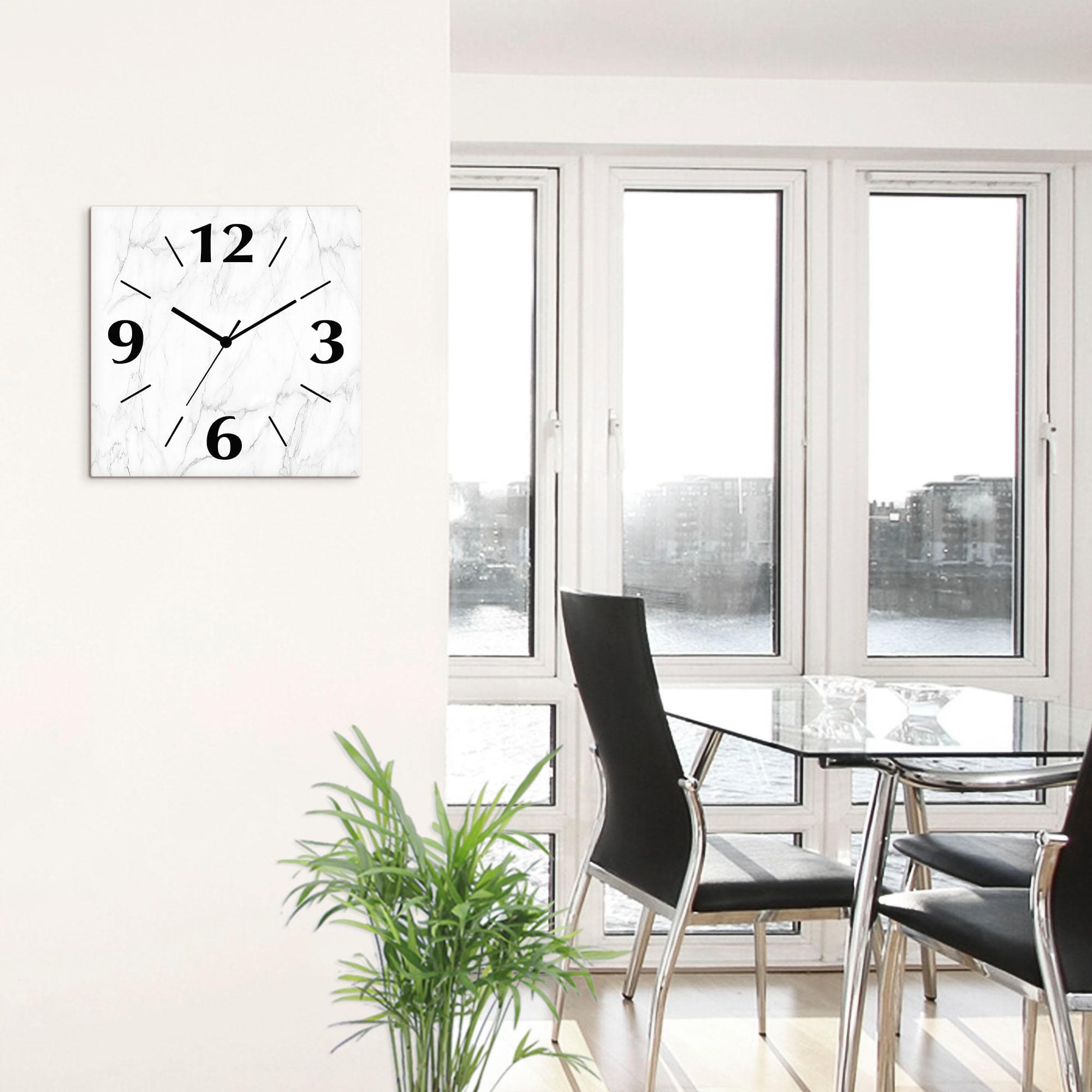 Artland Wanduhr Weiße Marmor Textur - Lautlos & Hochwertig