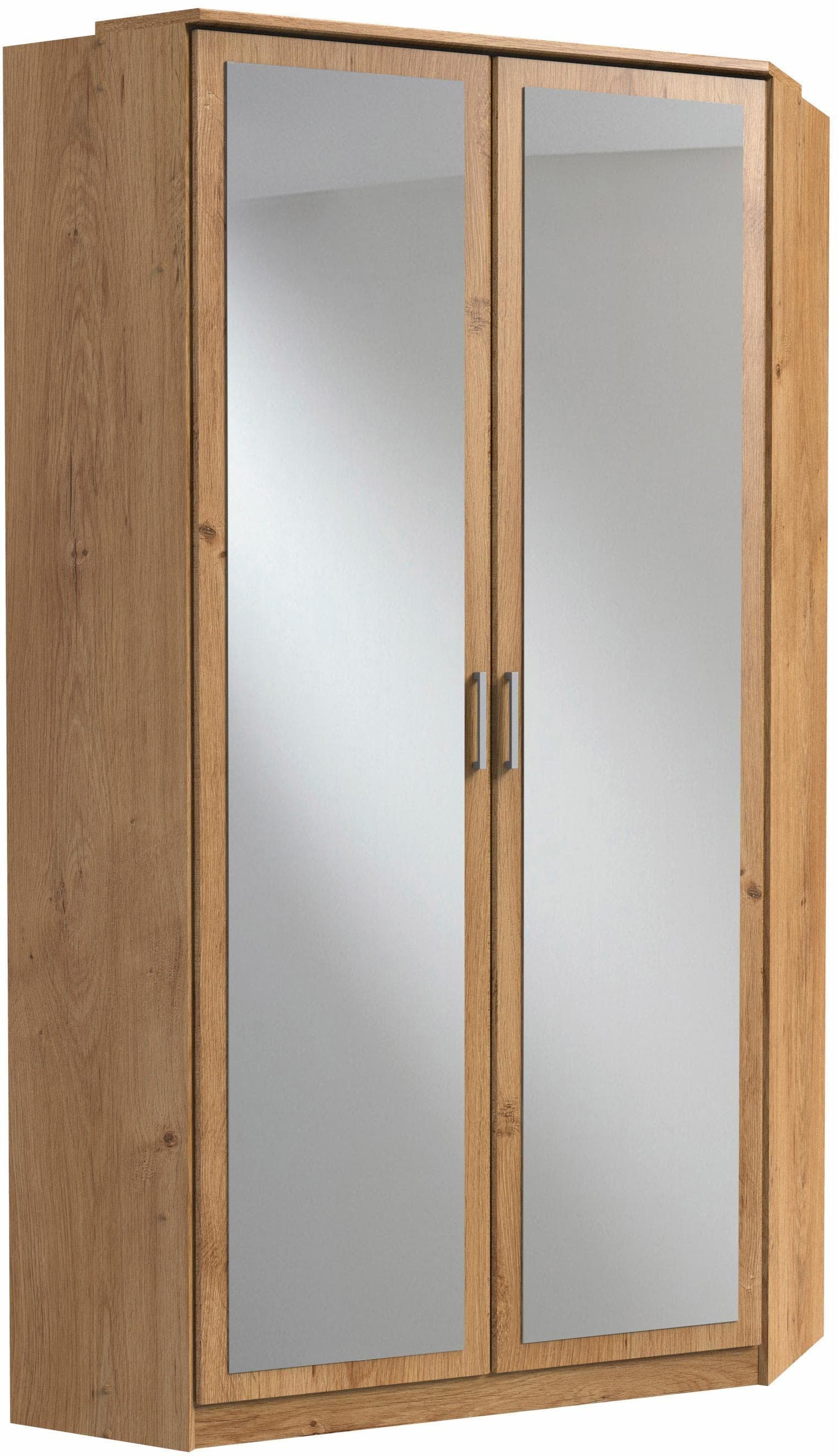 Eckkleiderschrank WIMEX Click mit 2 Spiegeltüren Braun
