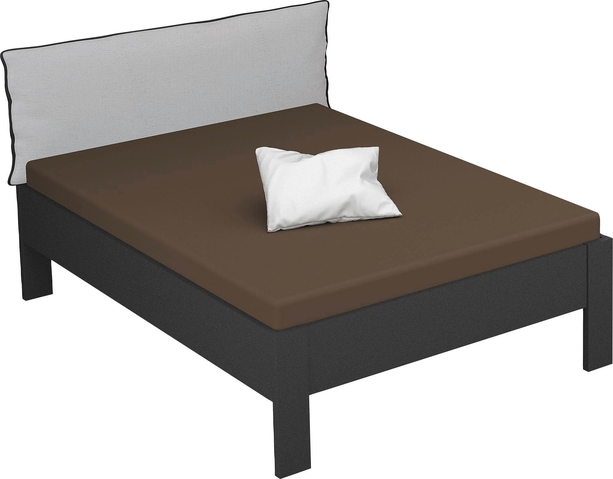 Webstoff-Futonbett mit Keder-Kopfteil