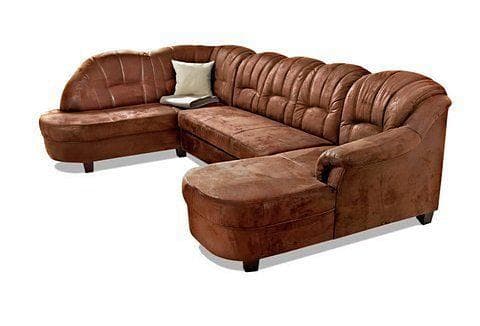 HOME AFFAIRE Wohnlandschaft Budapest U-Form Braun Wildlederoptik