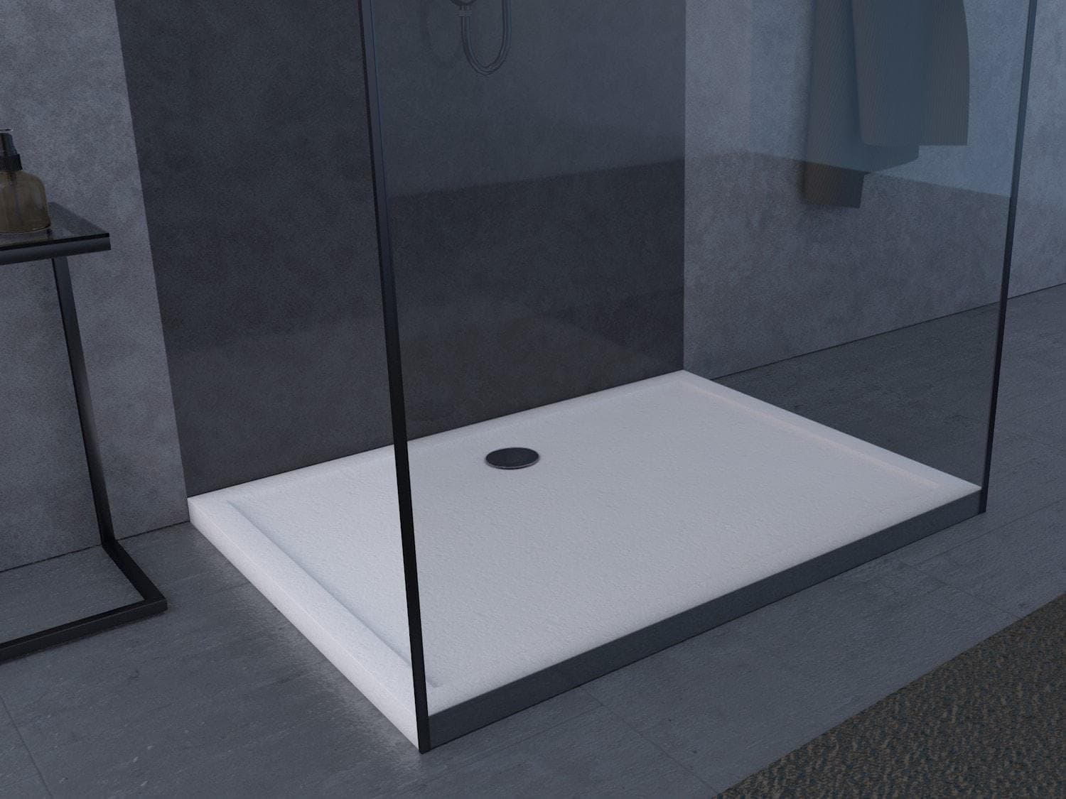 Marwell Rechteckduschwanne Pedra Weiß Hochwertiges Acryl