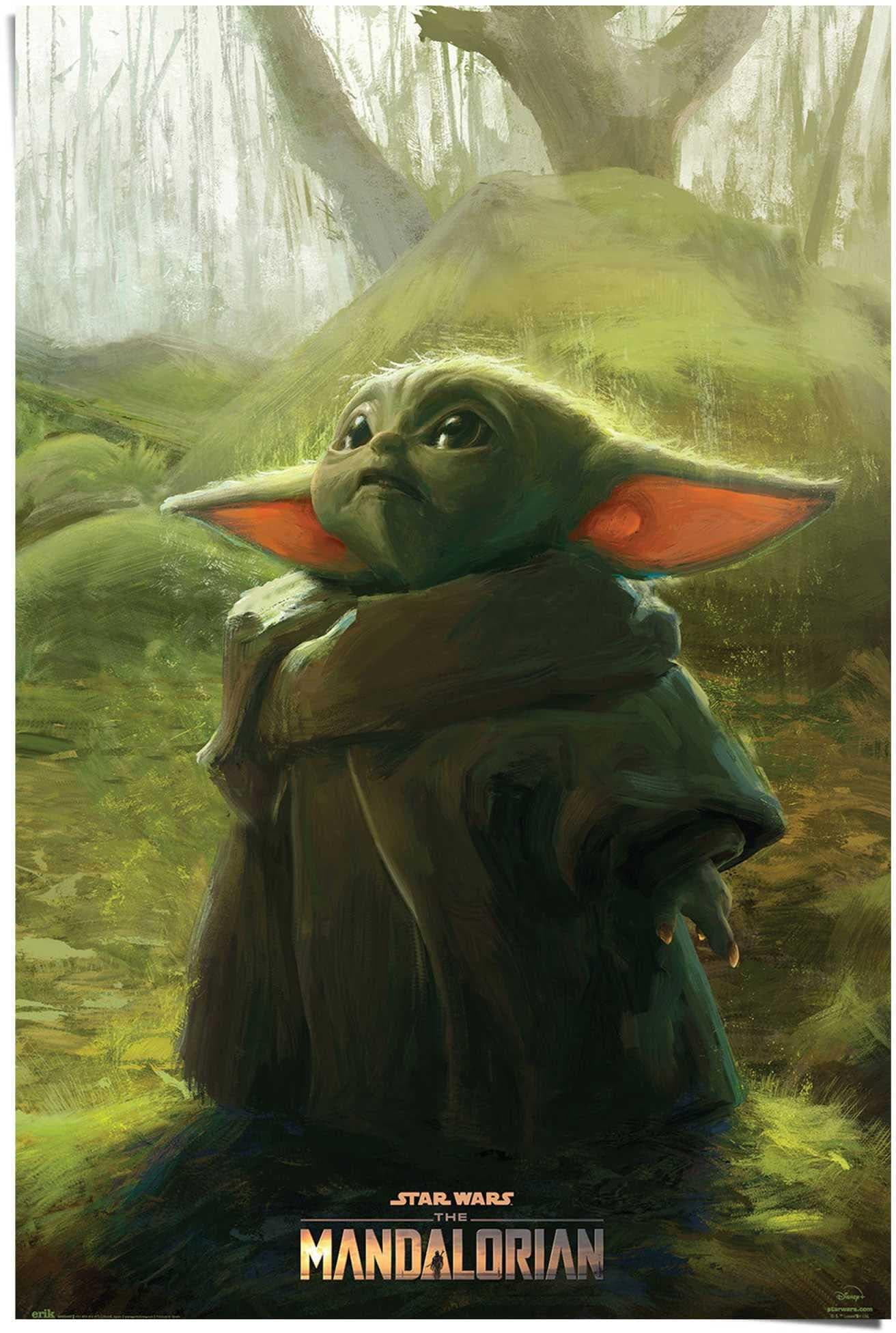 Reinders Poster Baby Yoda Grogu Grün Maxi