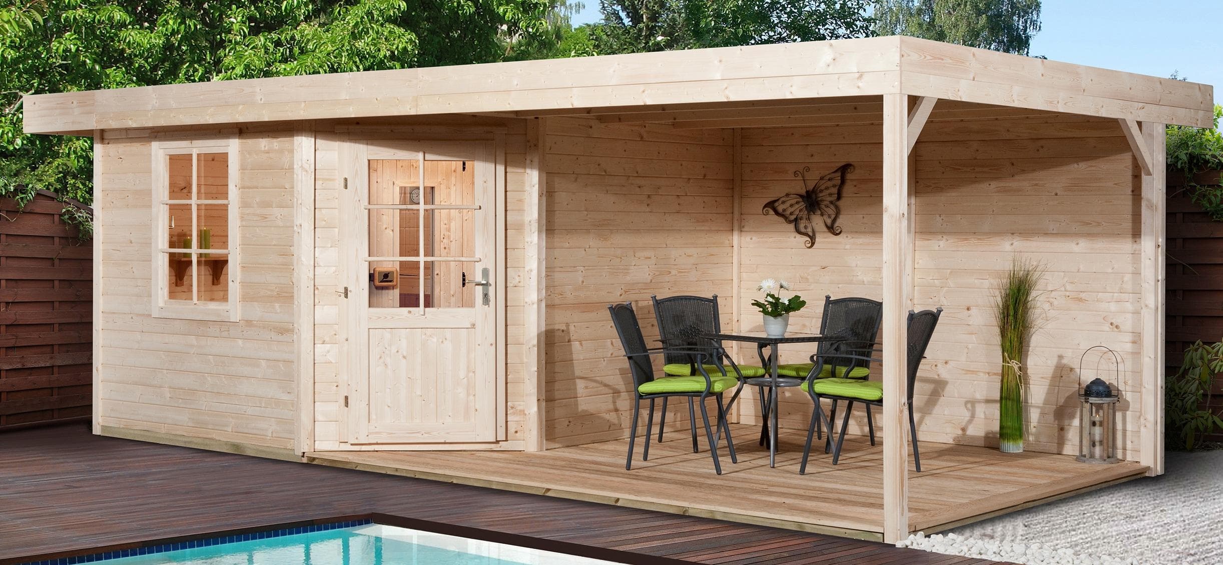 Saunahaus WEKA "Salo 2" Beige Steck- und Schraubsystem