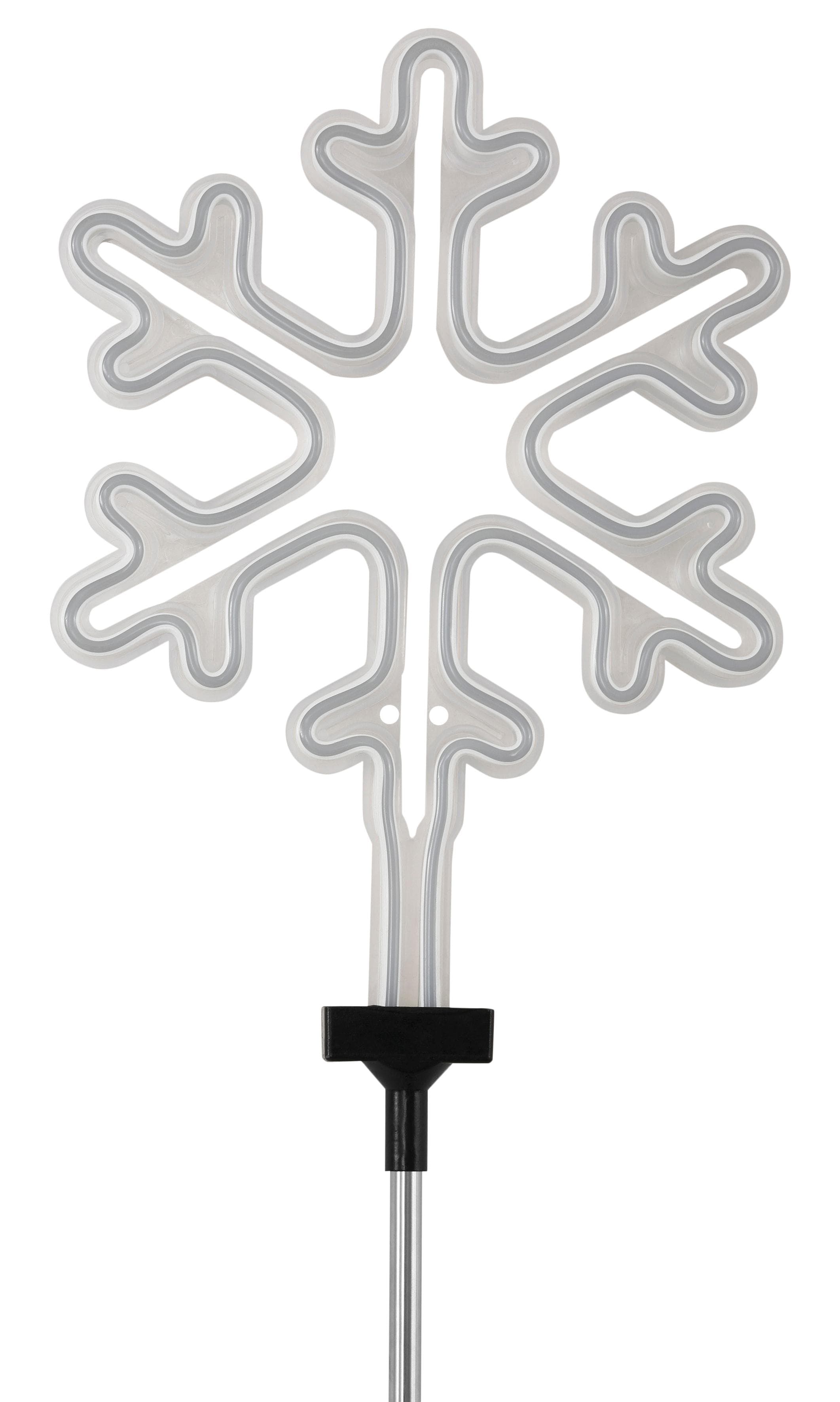 BONETTI LED Gartenleuchte Schneeflocke Schwarz-Weiß Silber