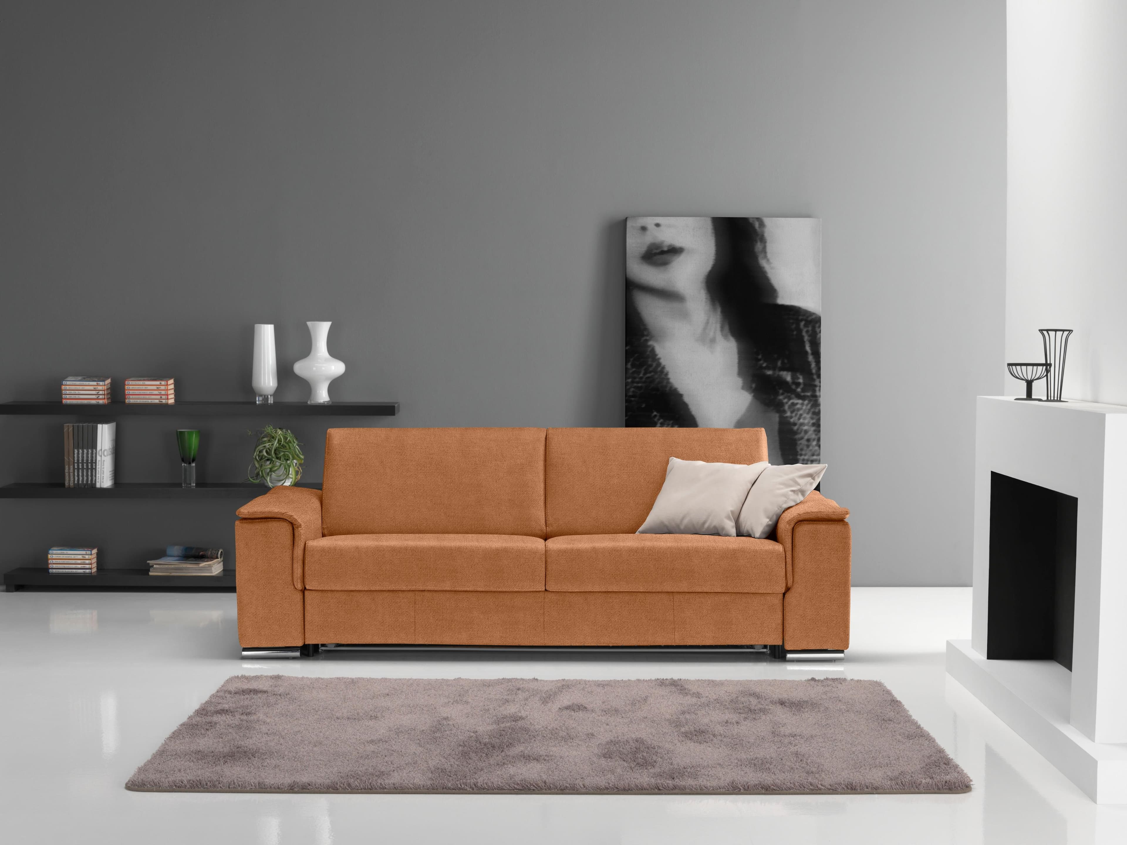 Schlafsofa EGOITALIANO Cecilia Modern Braun Lederoptik