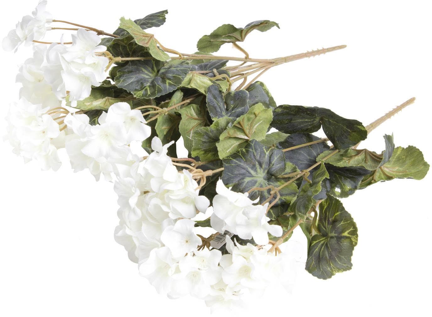 Kunstblume Geranienbusch Creme-Weiß Kunststoff