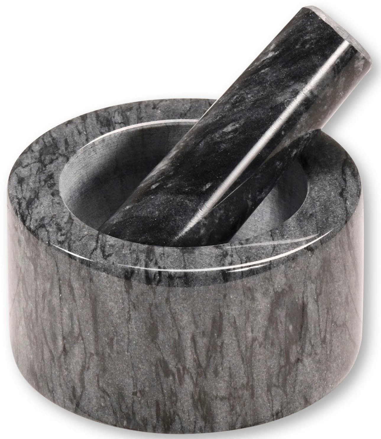 Kesper Mörser Marmor Schwarz/Grau mit Schlegel