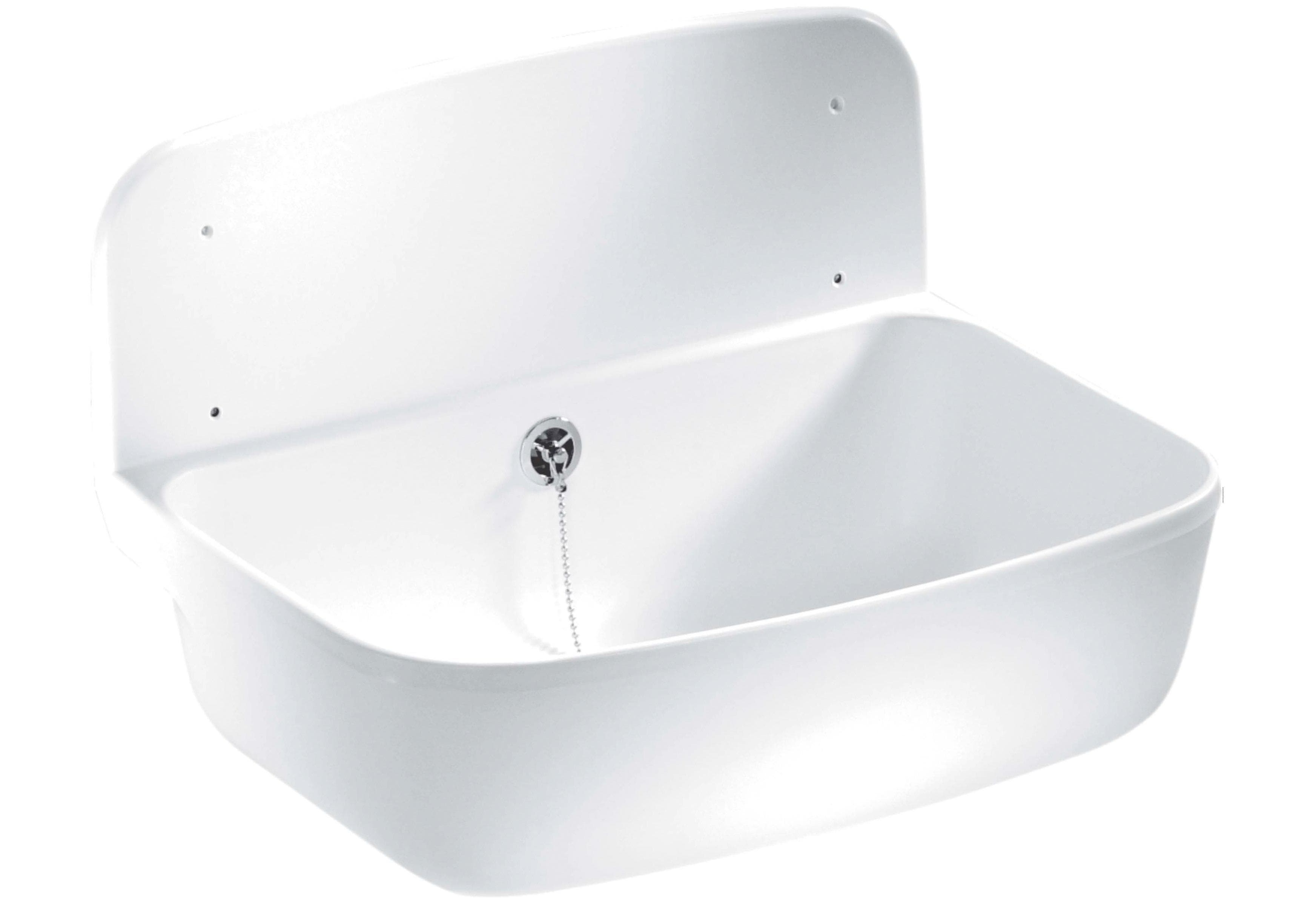 CORNAT Waschbecken Weiß Kunststoff mit Überlauf