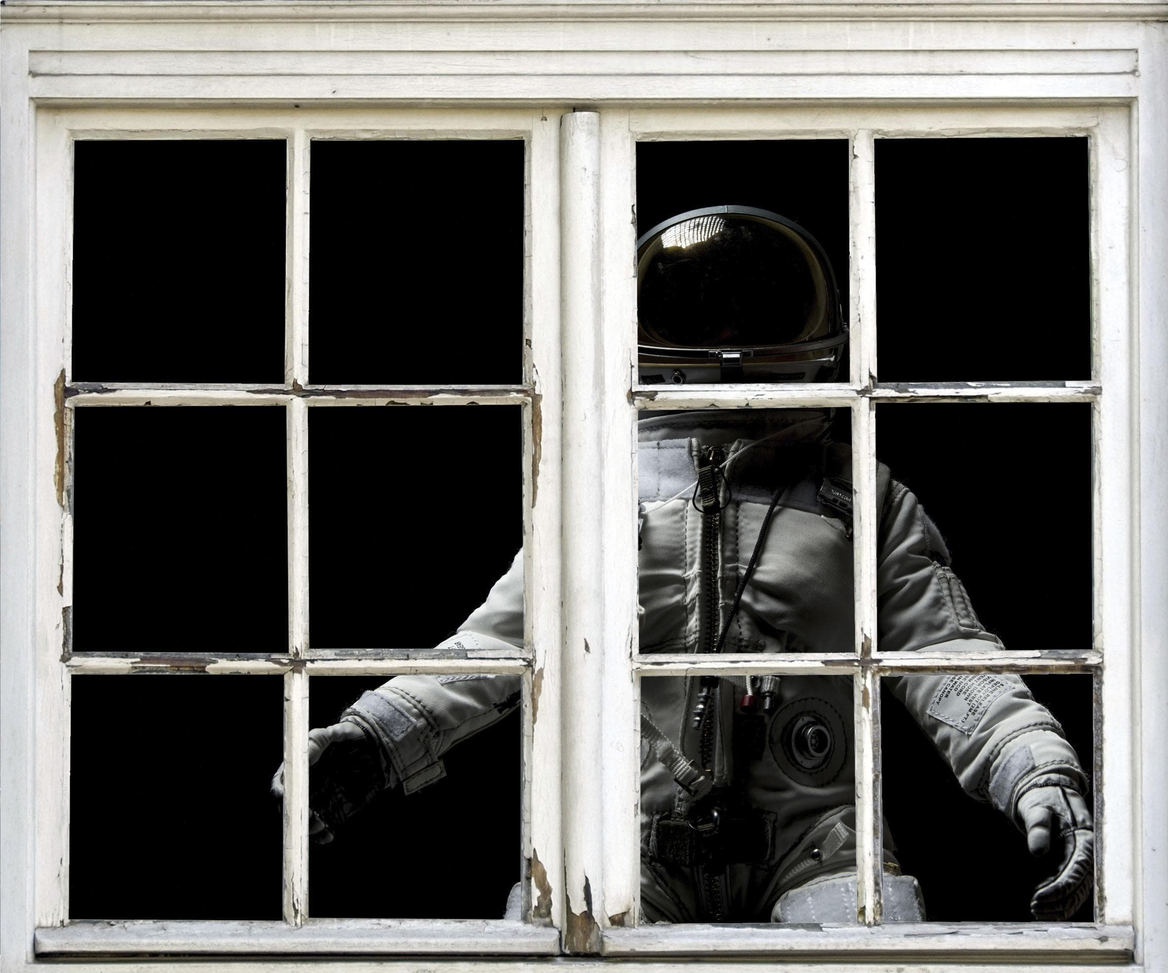 queence Astronaut Wandsticker: Selbstklebendes Weltall-Wandbild mit Sternen