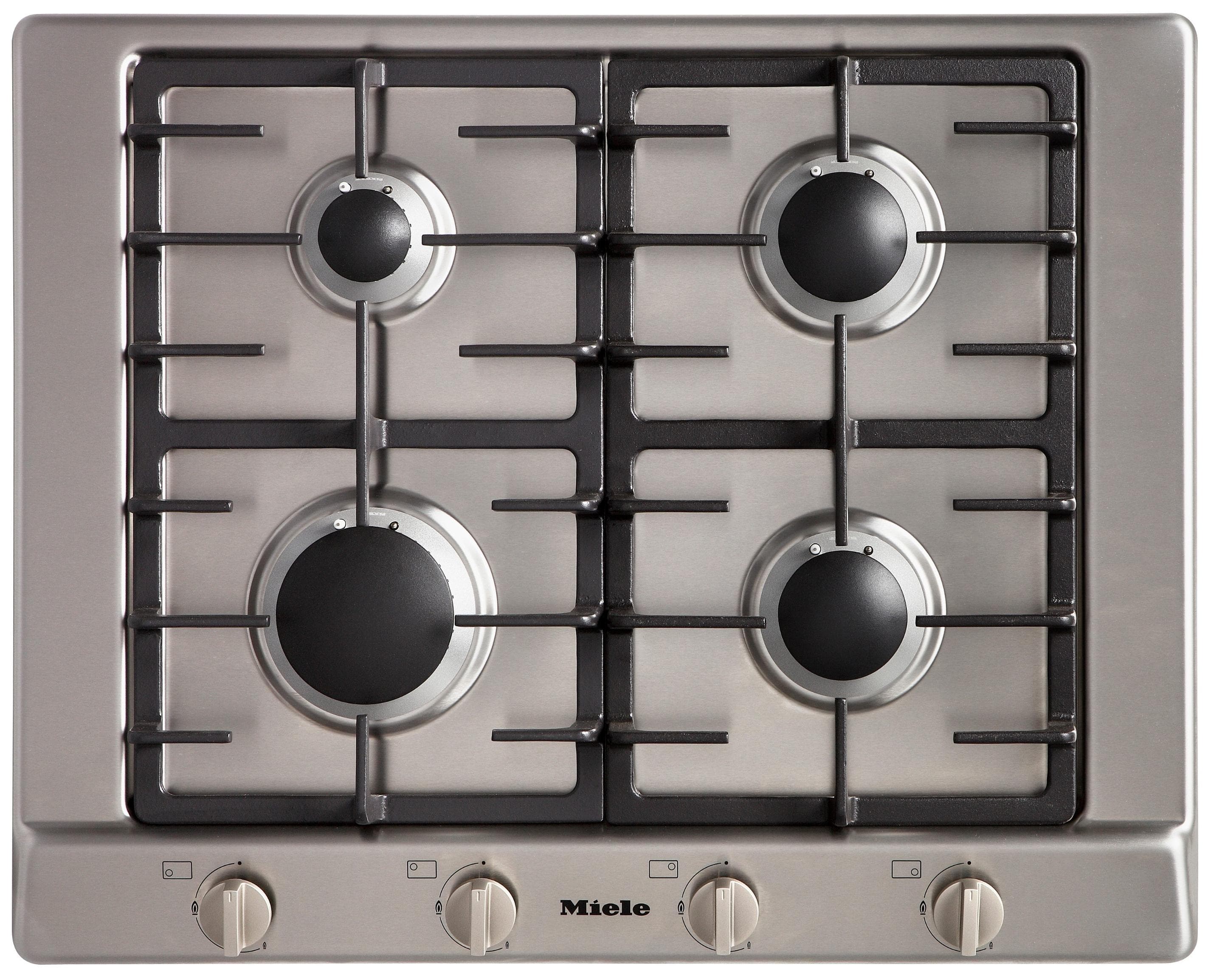 MIELE Gas-Kochfeld Silber Edelstahl 4 Kochzonen GasStop