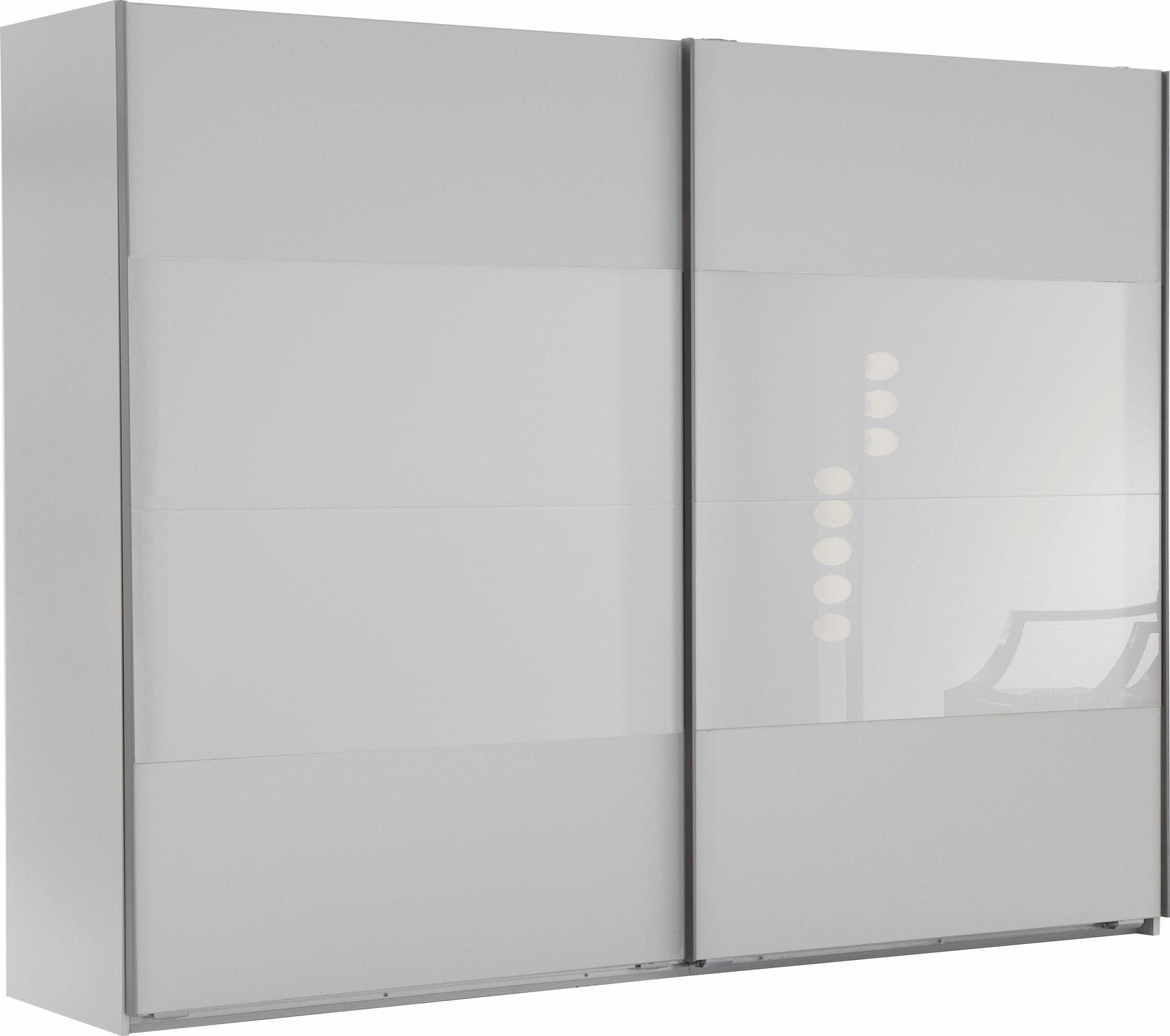 WIMEX Easy Schwebetürenschrank Weiß mit Glasfronten