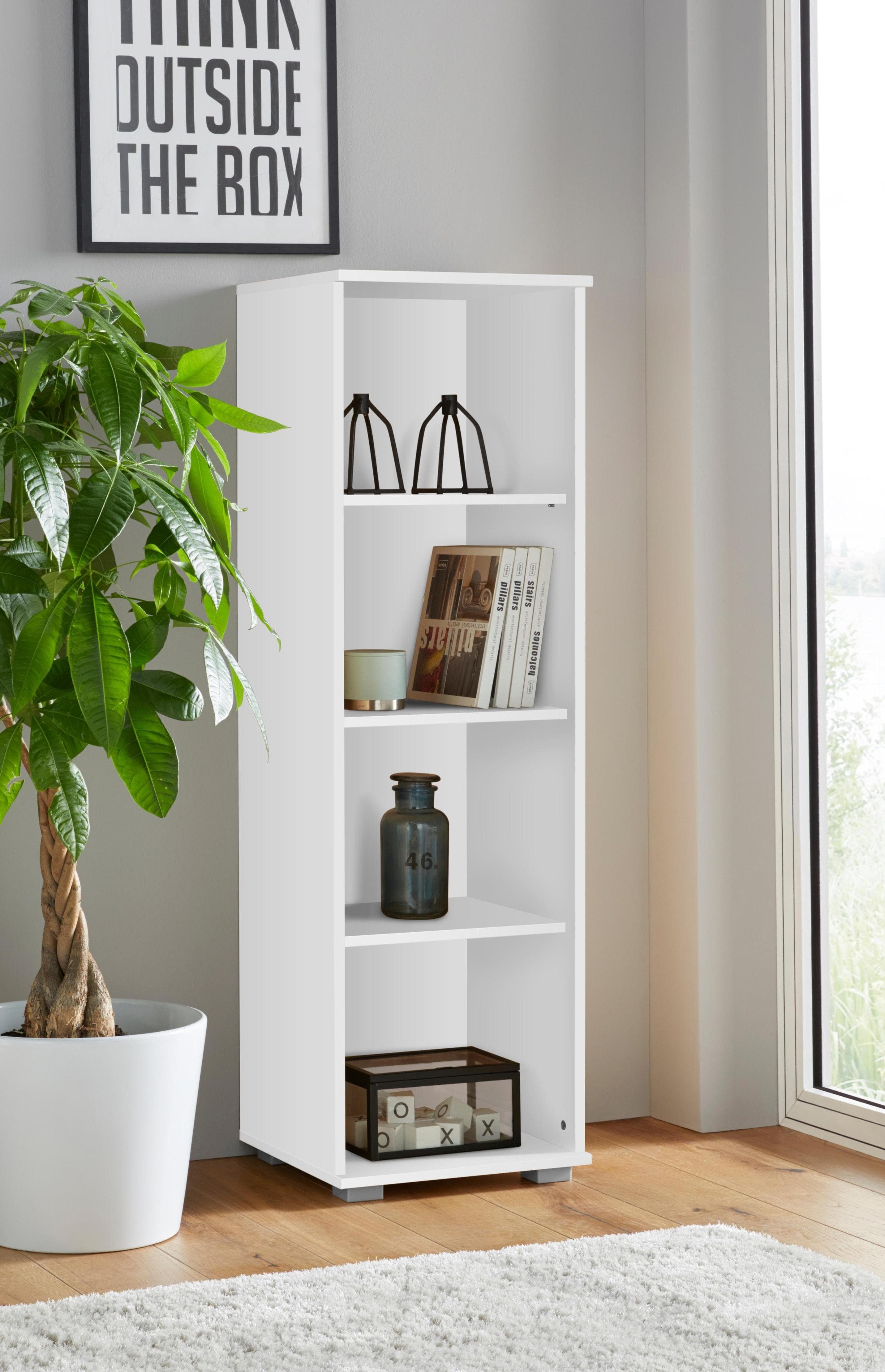 priess Regal - Dekoratives Aufbewahrungsmöbel in Unifarben mit Silberfüßen