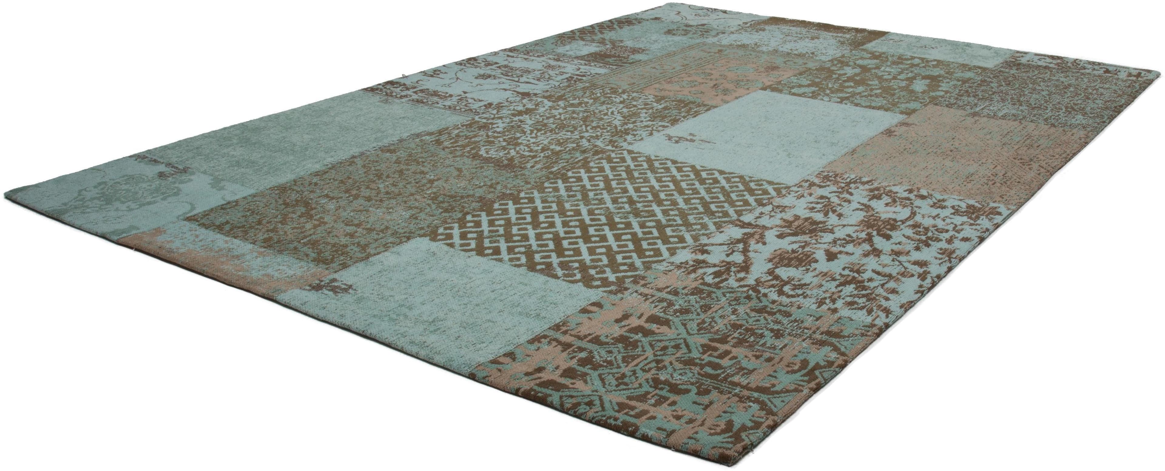Kayoom Symphony 160 Patchwork Teppich Türkis