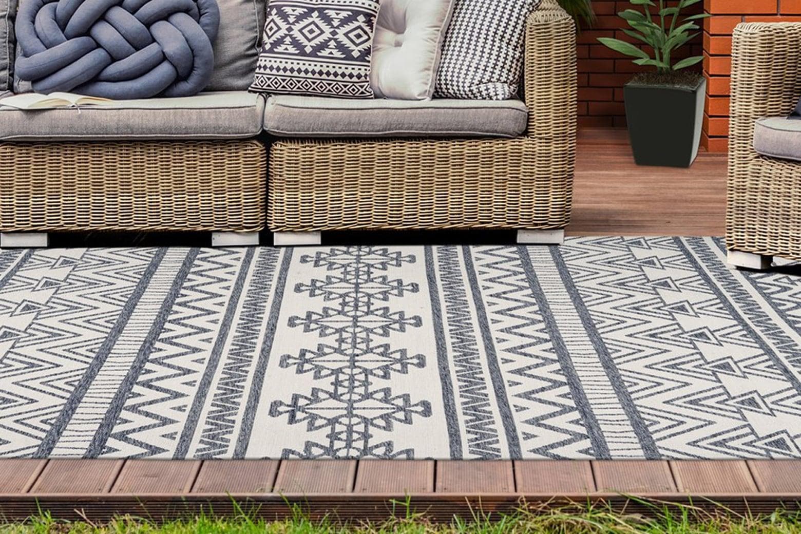 Outdoor-Teppich Kunstfaser Latex 200x290 cm
