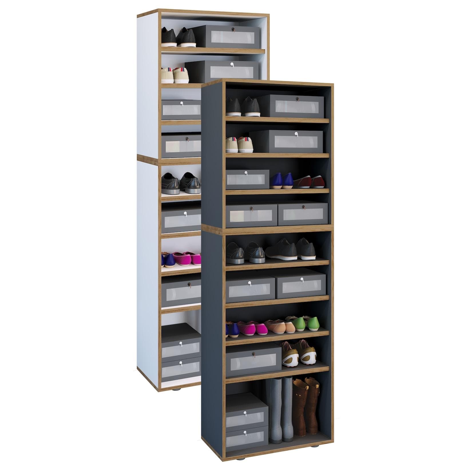 VCM Schuhregal Salia Anthrazit 9 Fächer Holz