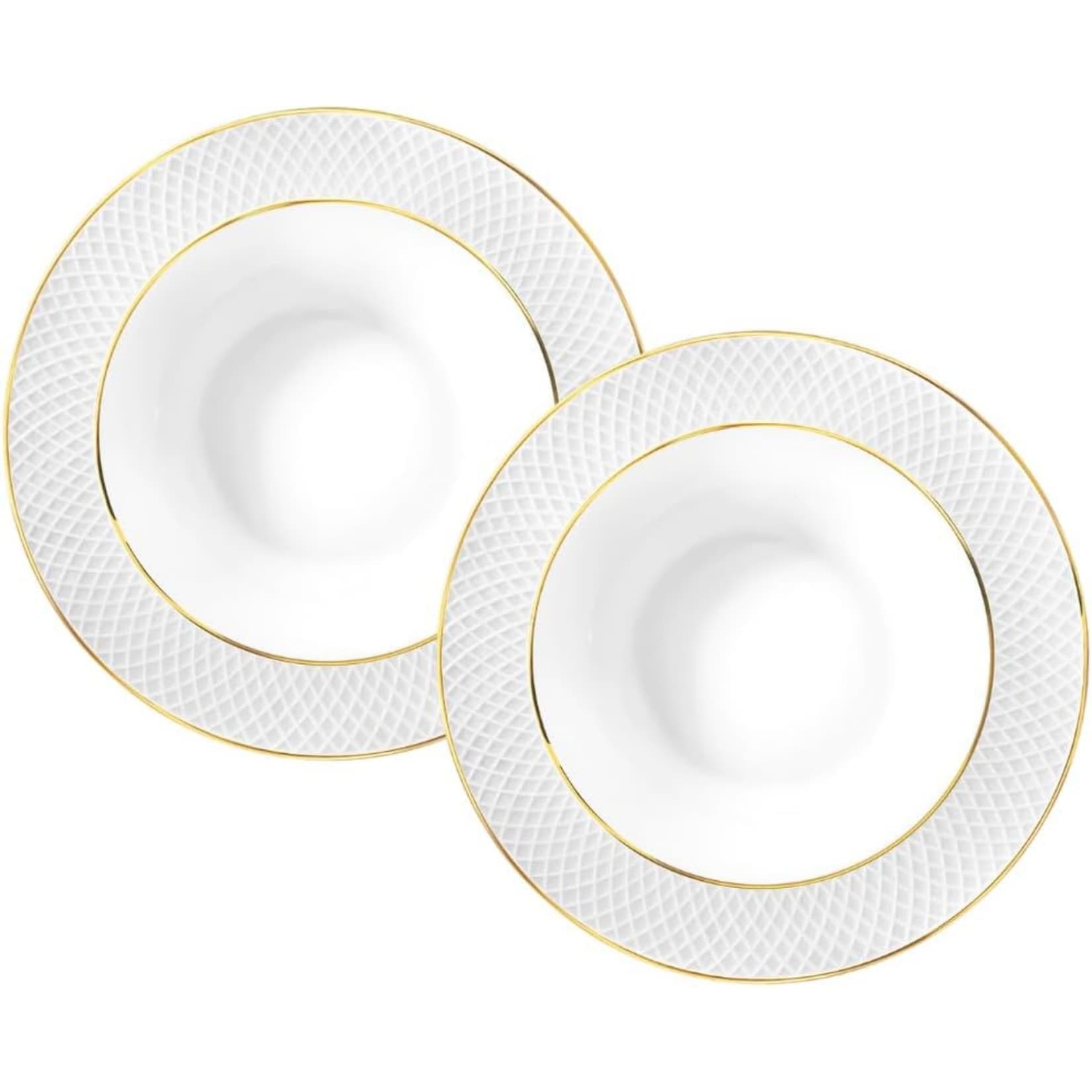Wilmax Teller-Set mit Goldmuster 2er-Set Weiß