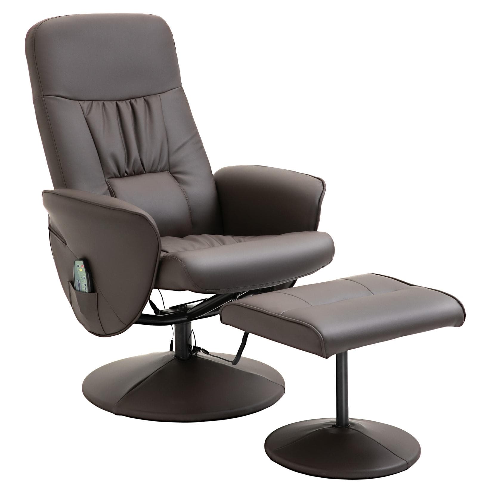 HOMCOM Relaxsessel mit Fußhocker Kunstleder, Stahl