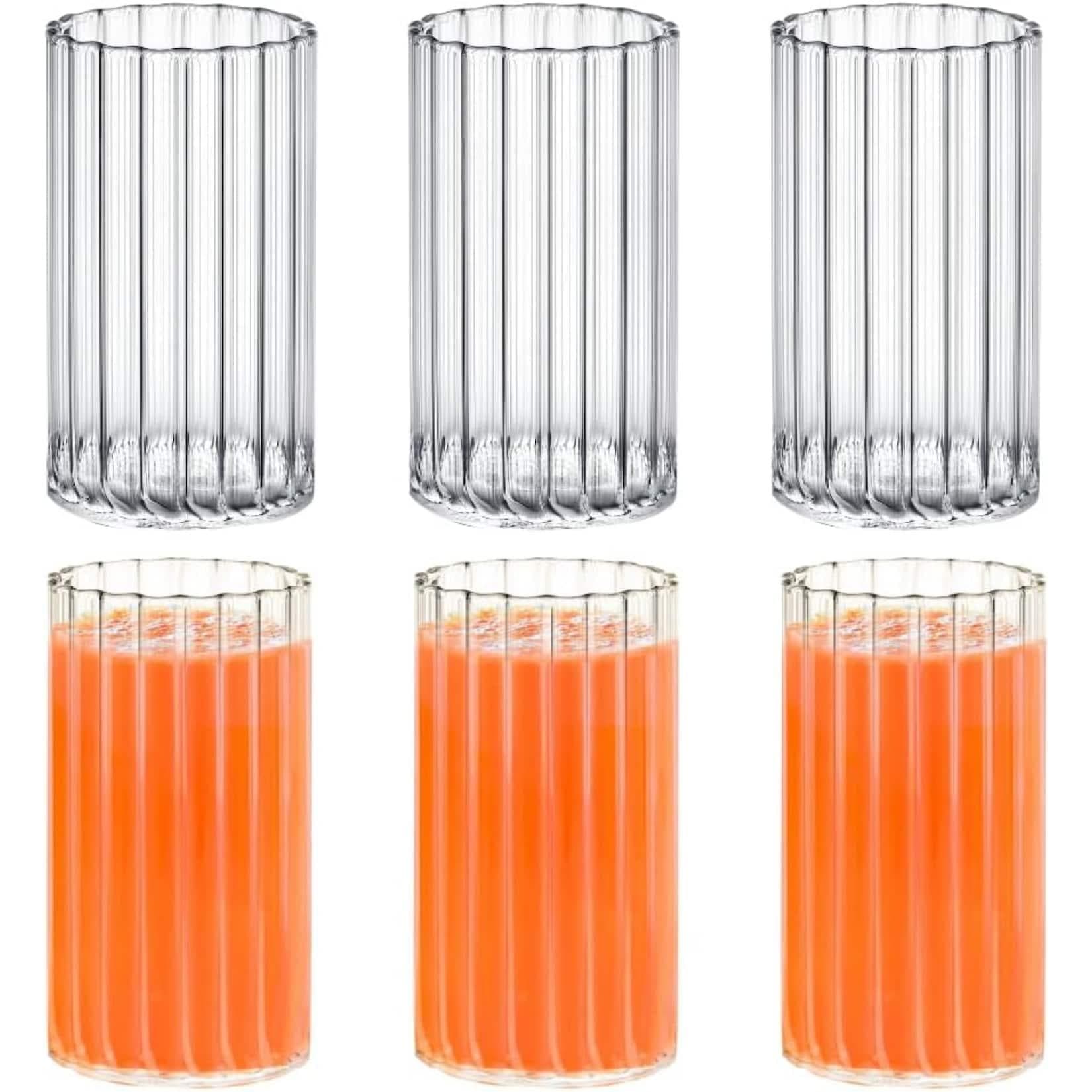 Wilmax Trinkgläser 6er Set 250 ml Geriffeltes Glas