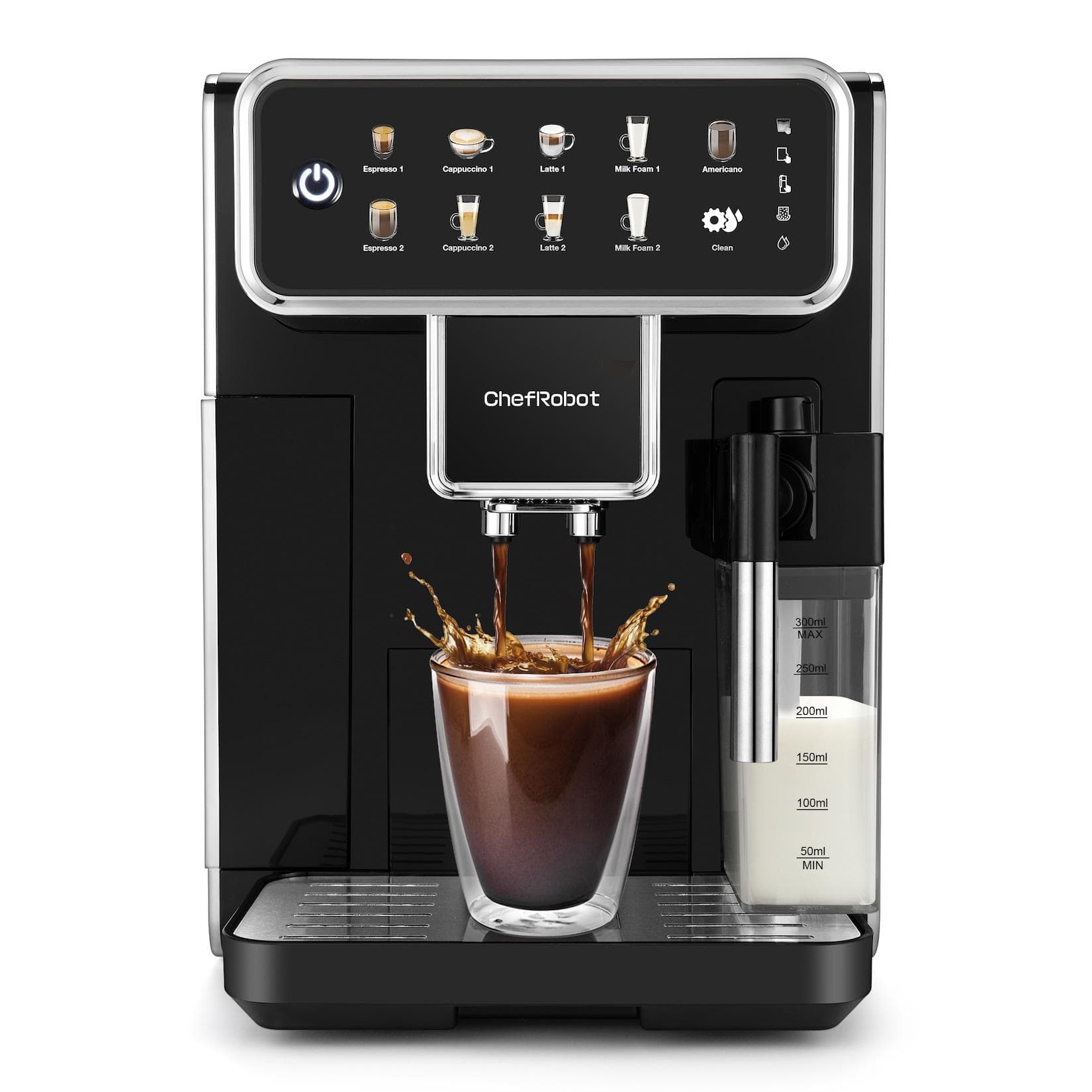 ChefRobot Kaffeevollautomat 4 Sorten Touchscreen 1,5 l selbstreinigend