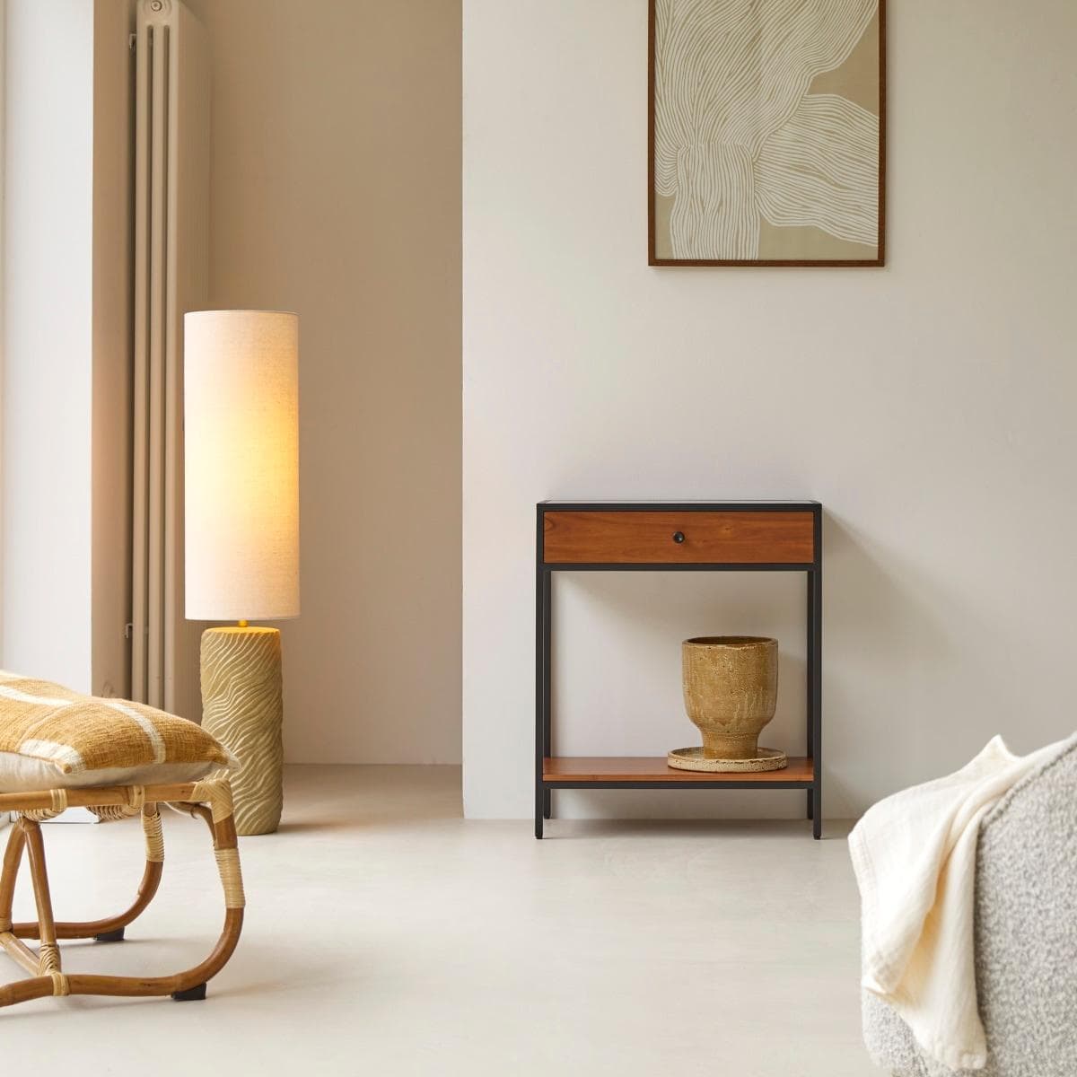 Tikamoon Konsole Agra aus Akazienholz und Metall 60