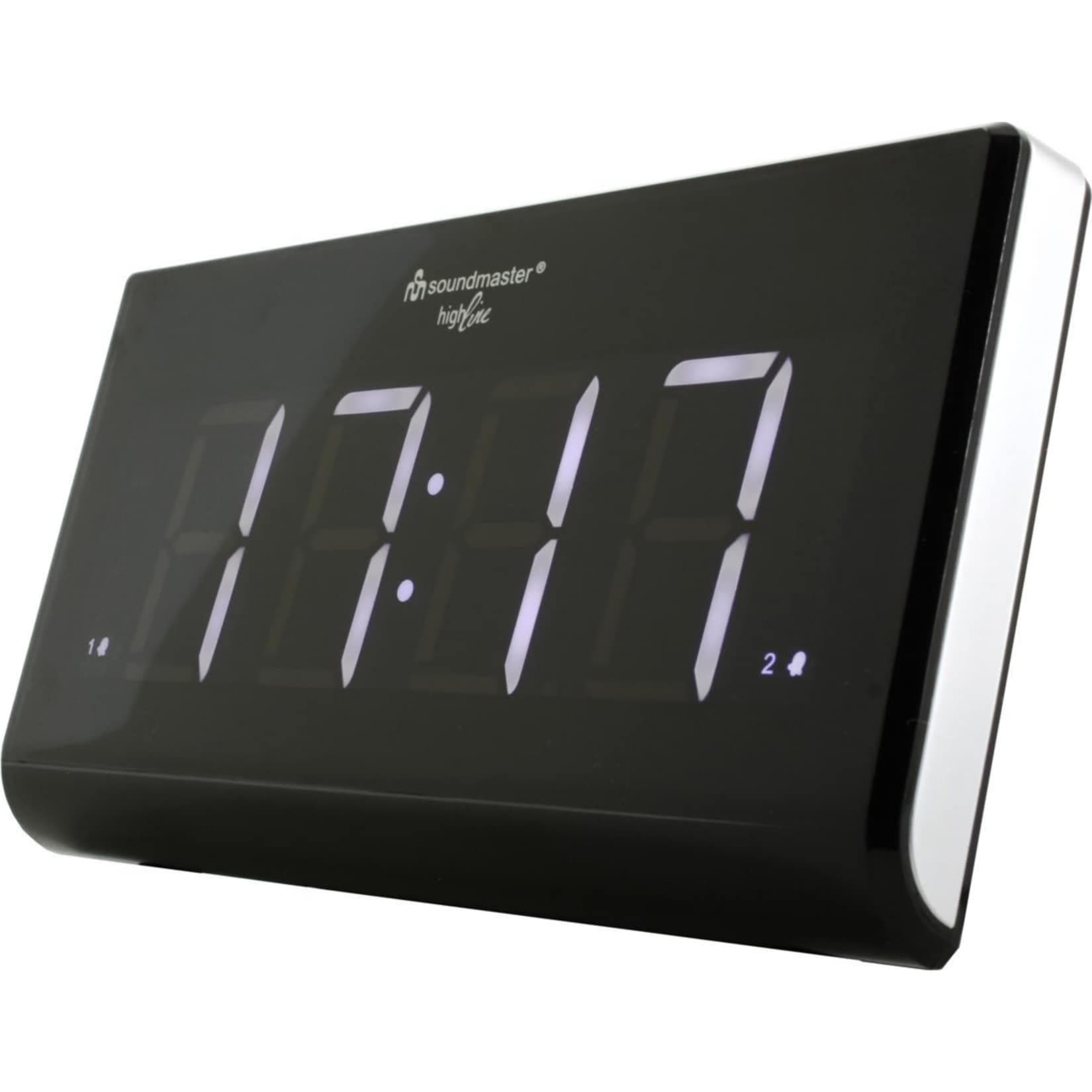 Soundmaster UR8400 Jumbo-LED-Alarm PLL-Uhrenradio mit 2 Weckzeiten und dimmbarem Display