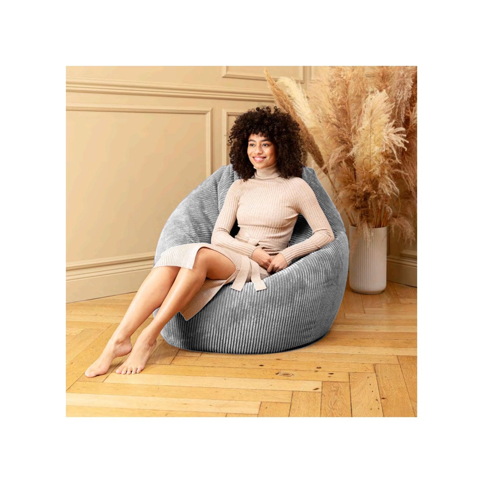 SITTING POINT Sitzsack BeanBag Shara XXL 300 Liter Cord-Optik Salbei