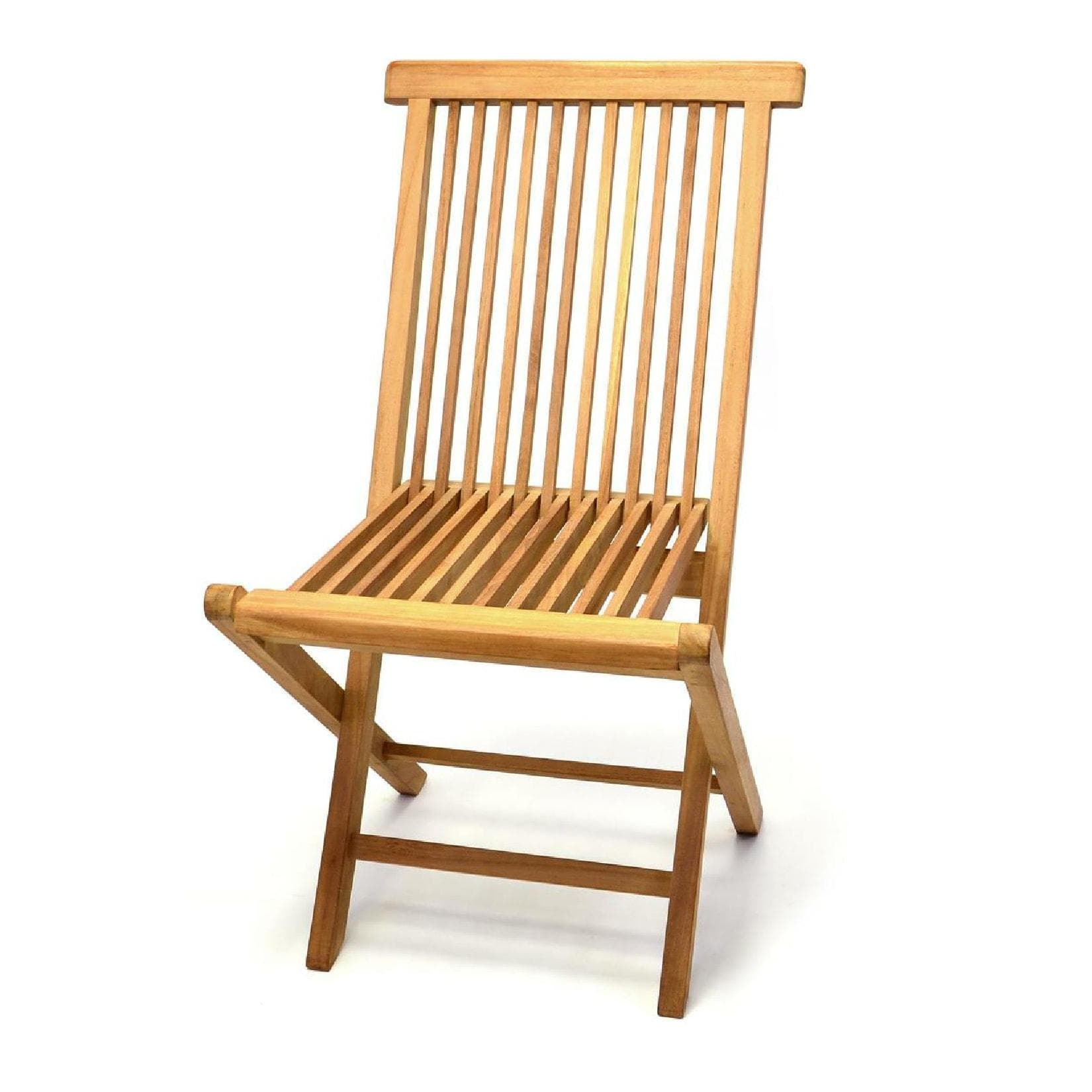 VCM Gartenstuhl Teak Holz Klappbar Massiv Balkonstuhl