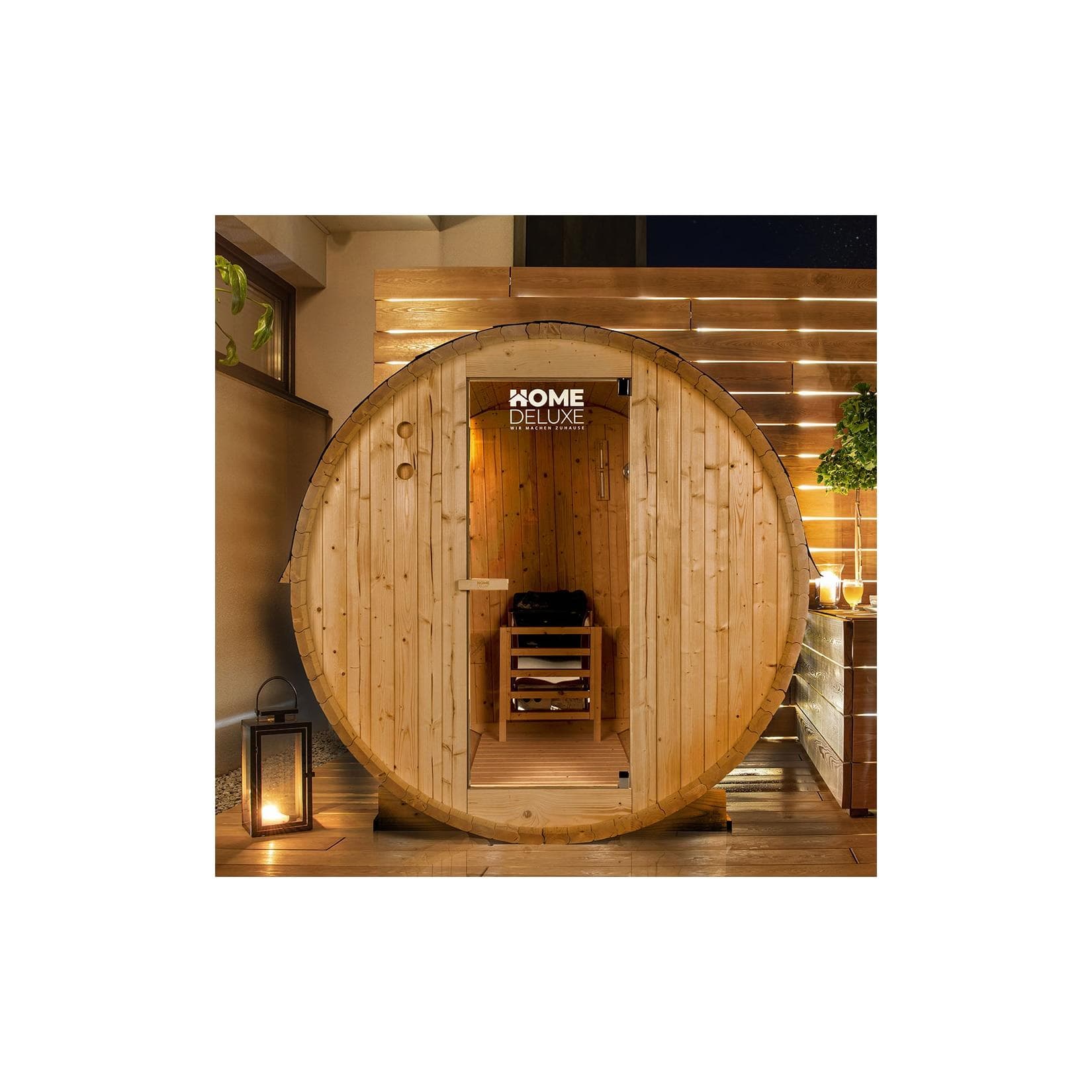 HOME DELUXE Outdoor Fasssauna LAHTI XL Braun