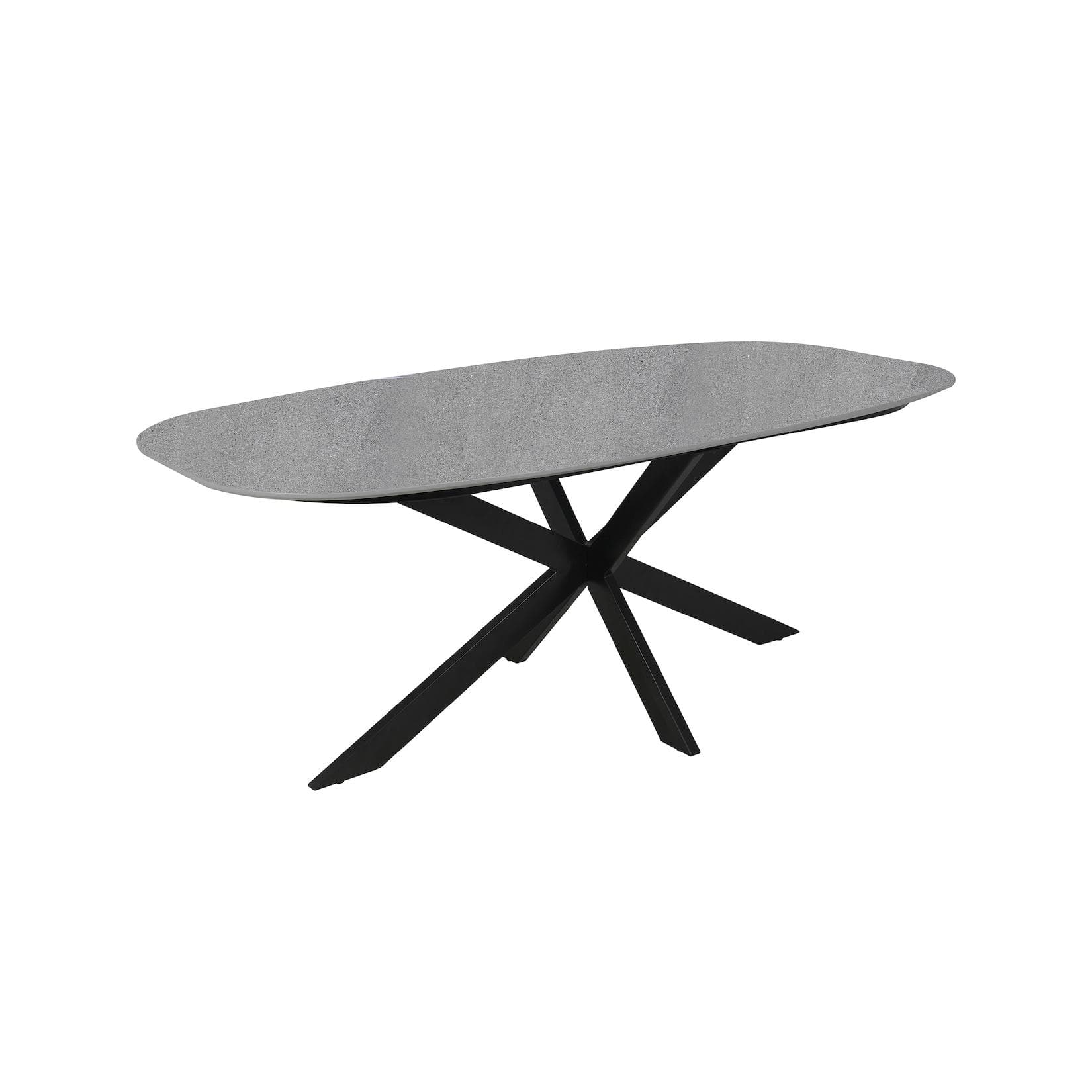 byLIVING Esstisch Oval Schwarz Steinoptik Grau 200cm