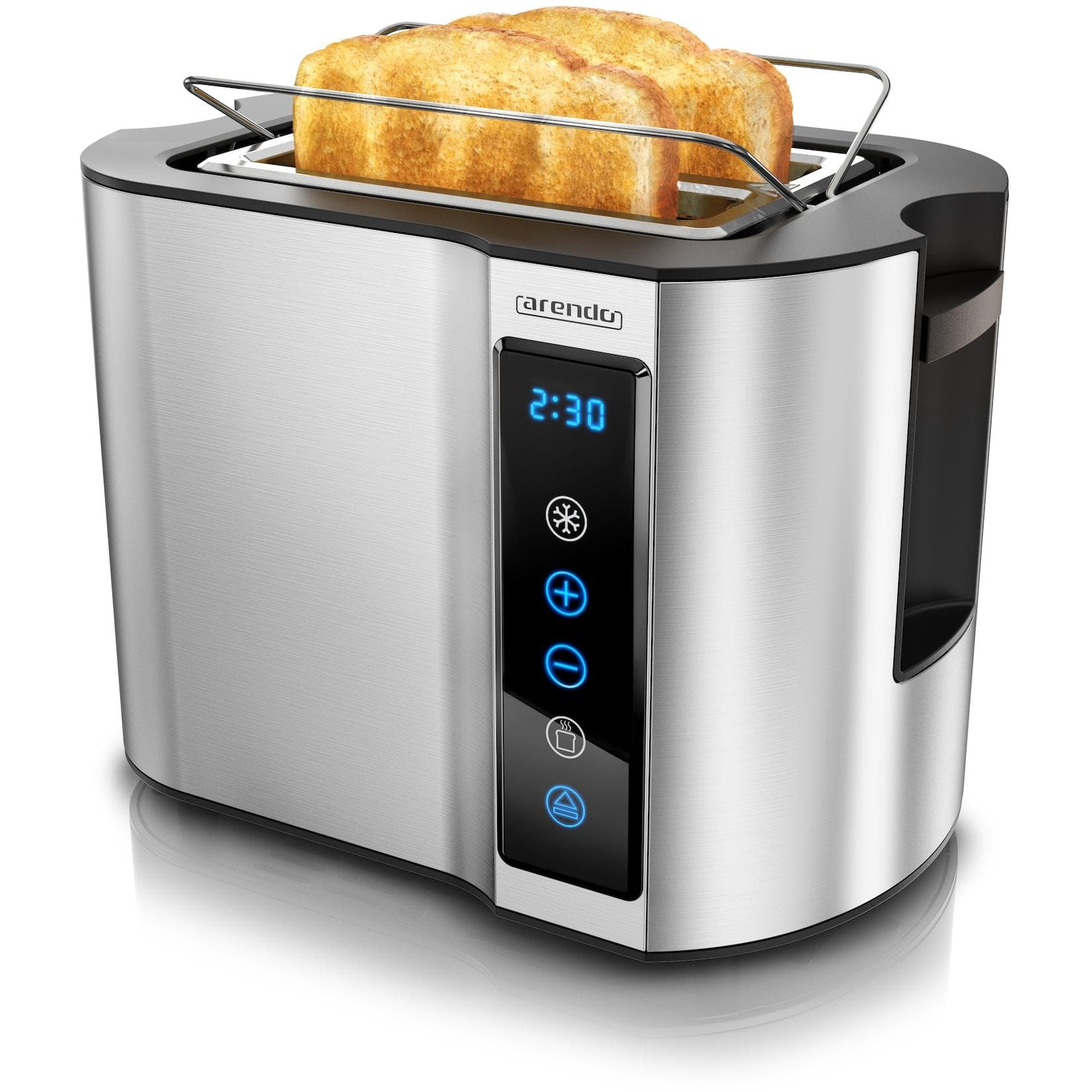 Arendo Toaster 2 Scheiben Edelstahl Touchpanel 800 W Doppelwandgehäuse